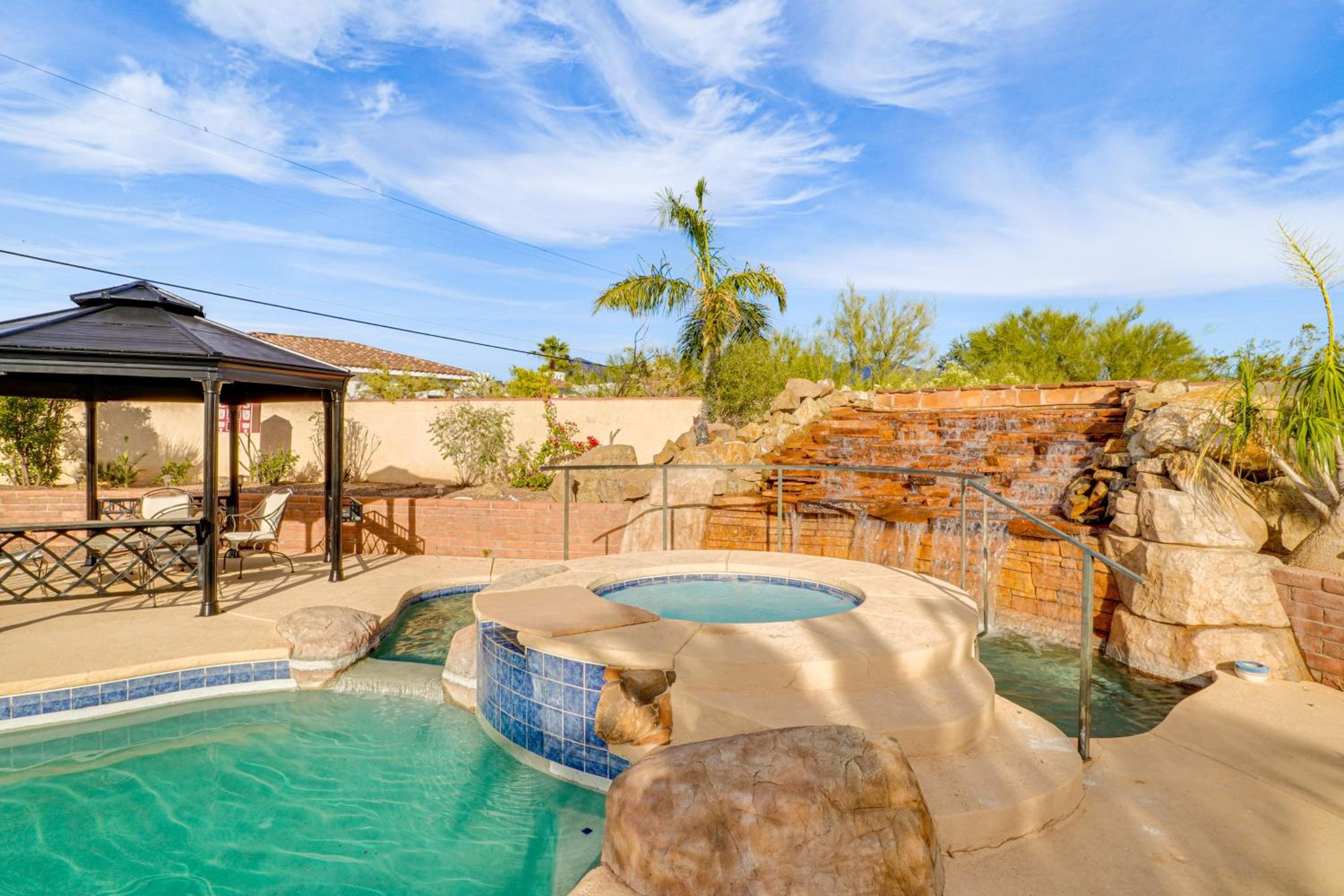 Resort-Style Backyard and Pool Luxe Tucson Home