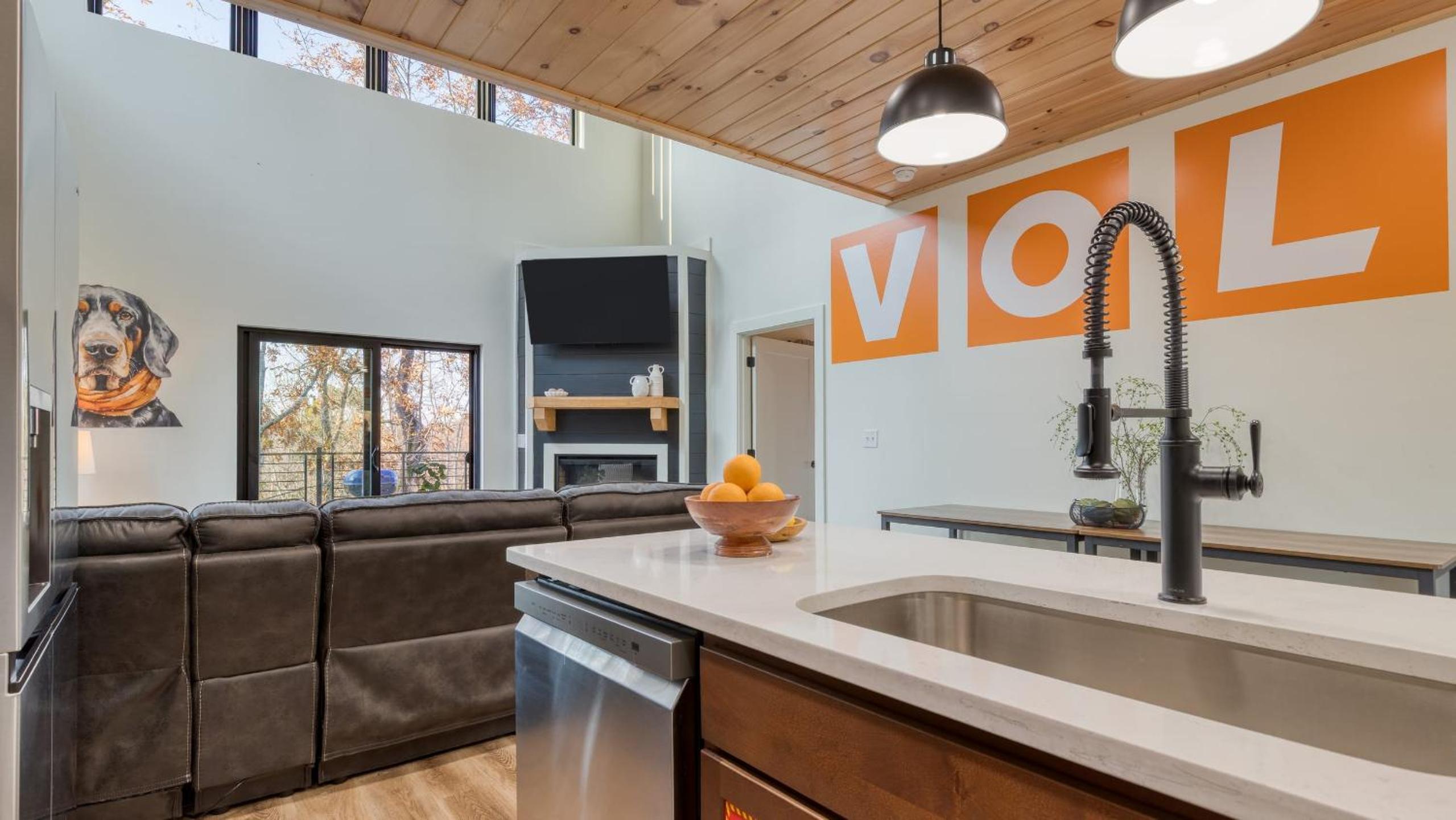Indoor Pool Hot Tub Vols Spirit with Sweeping Mountain Views Smokeys Den by AvantStay