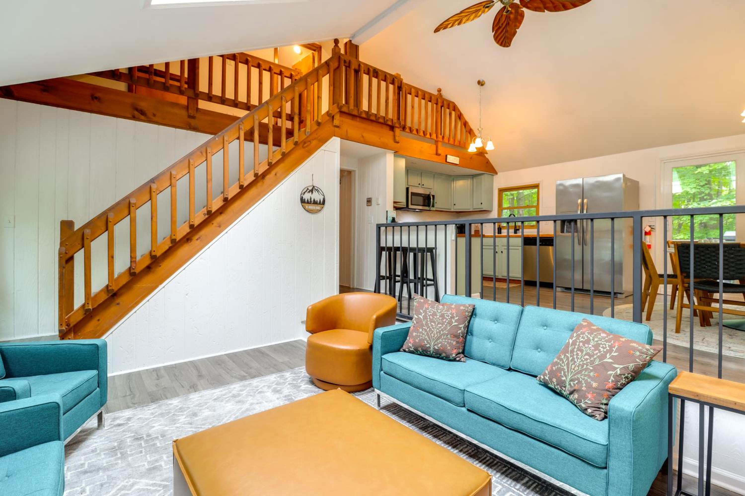 1 Mi to Lake, Golf and Ski Access The Hideout Home!