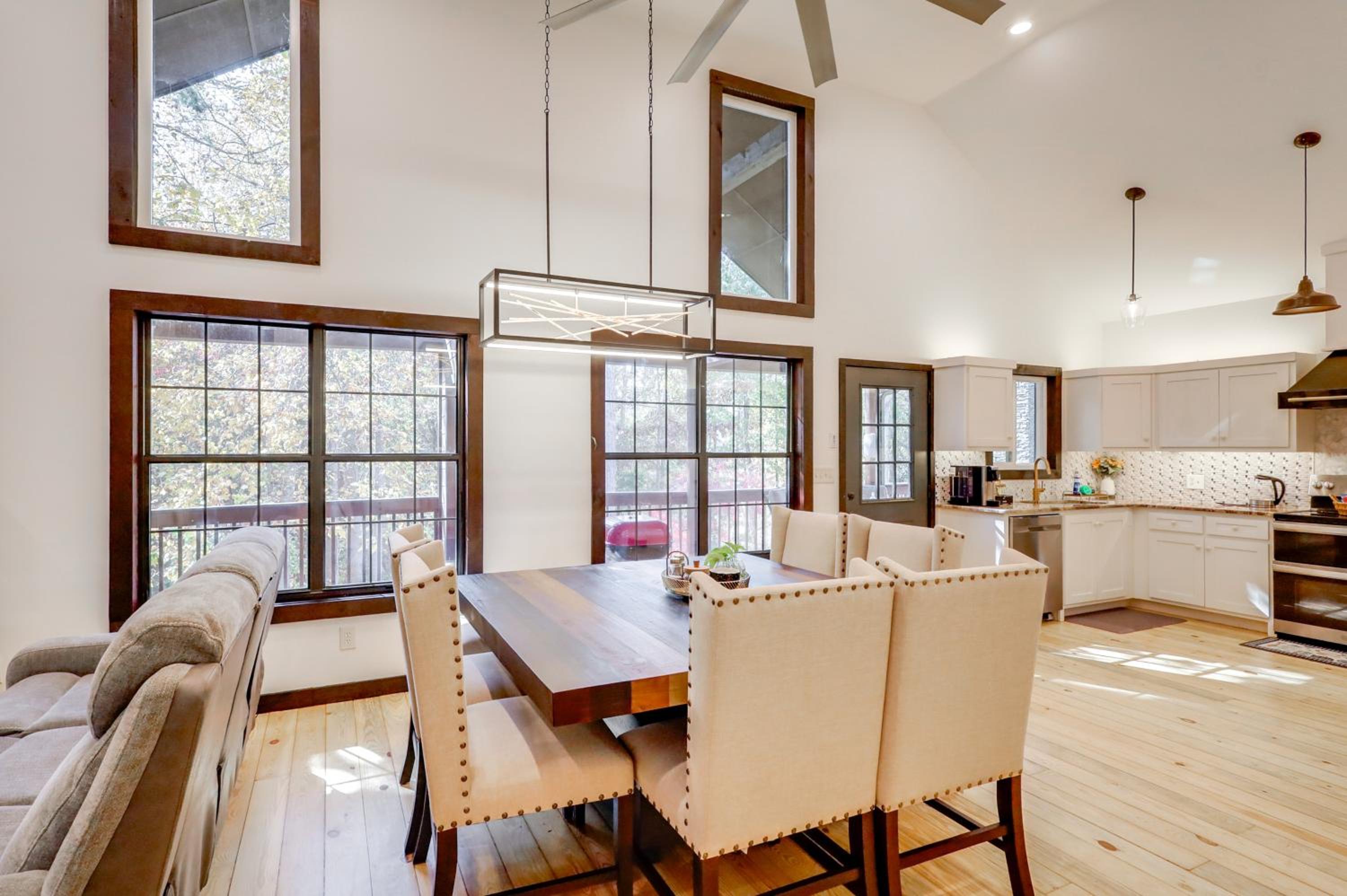 Steps to Lake Lanier Wooded Escape with Boat Dock