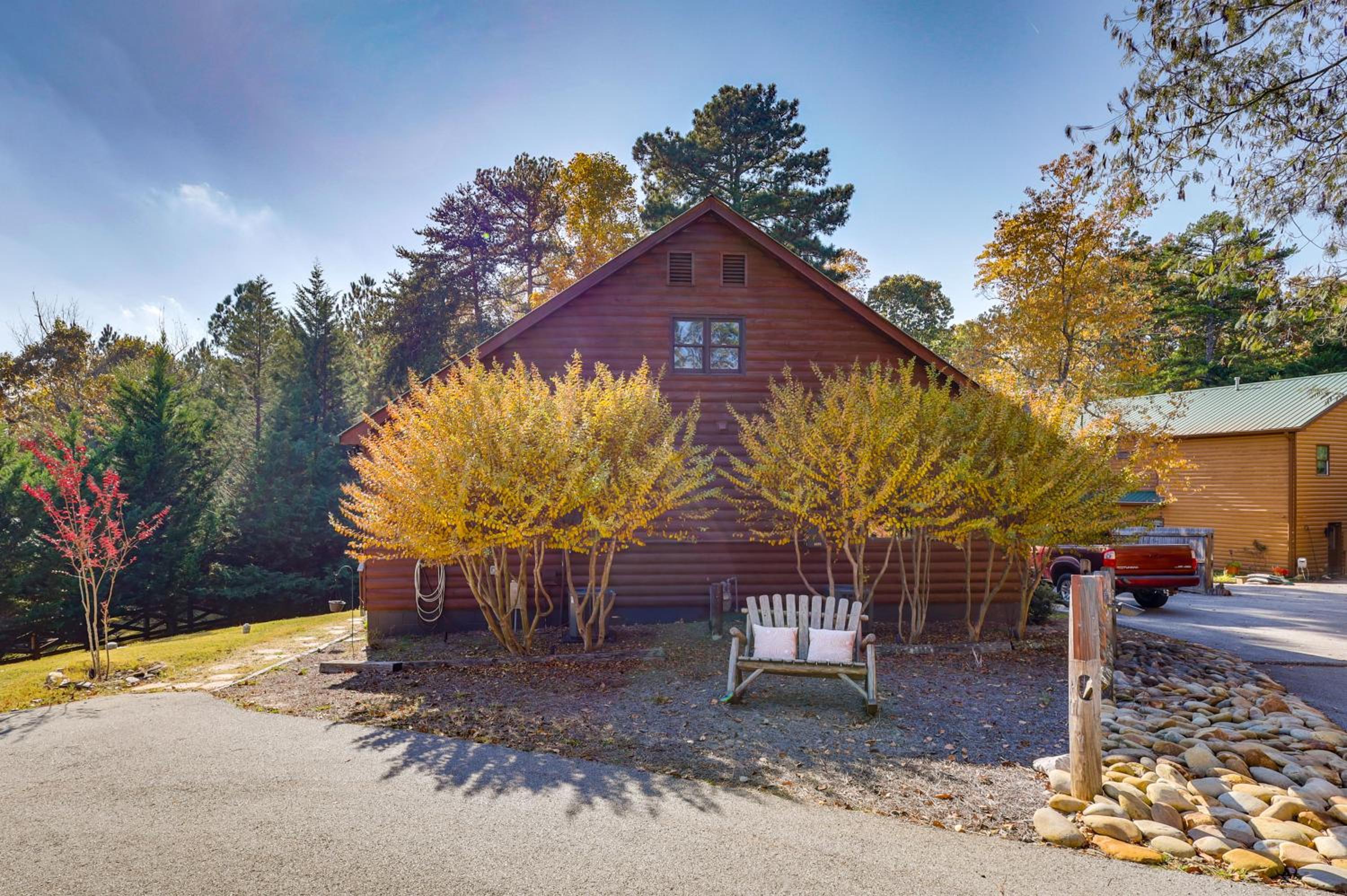Steps to Lake Lanier Wooded Escape with Boat Dock
