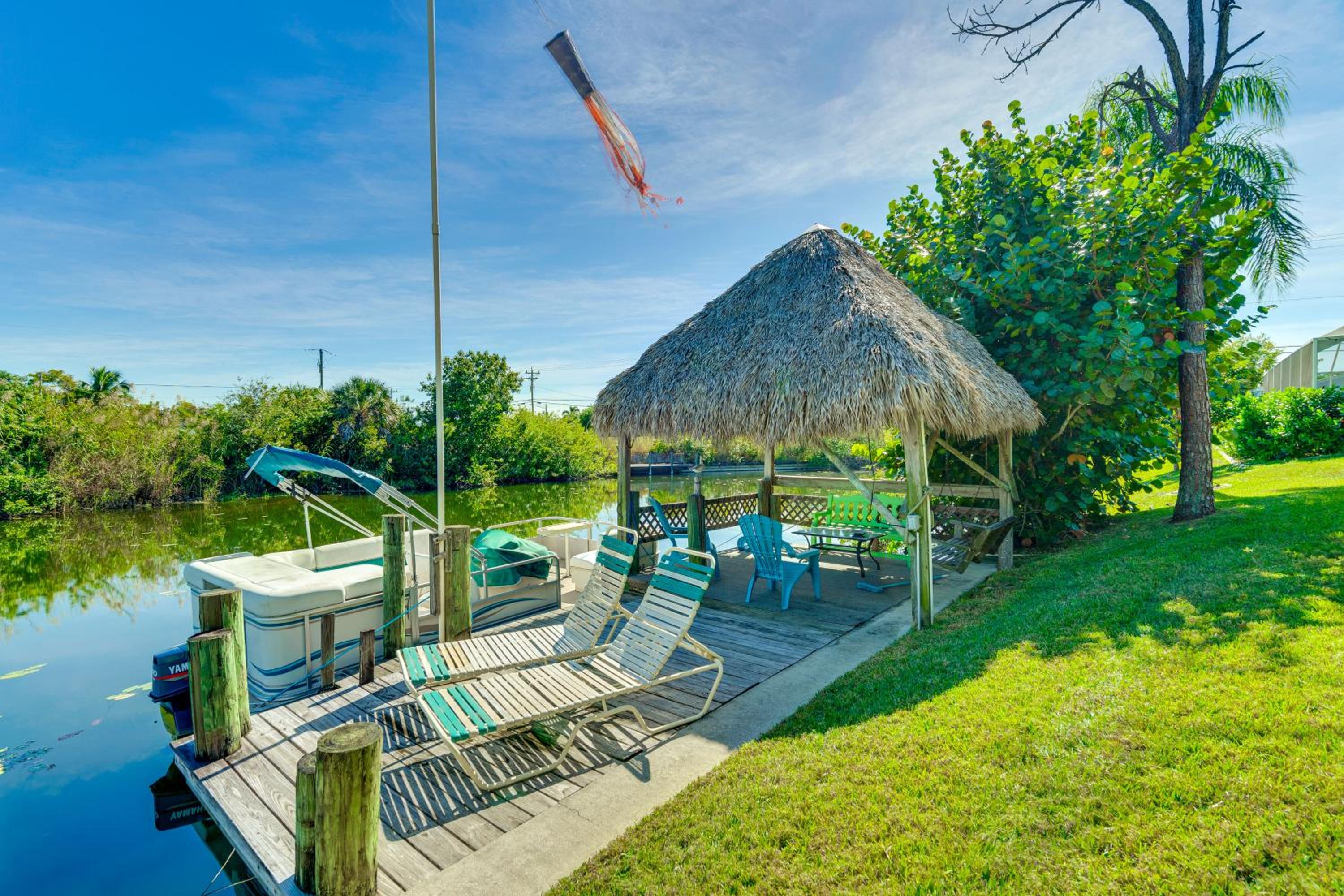 Canal-Front Escape with Dock and Pool in Cape Coral