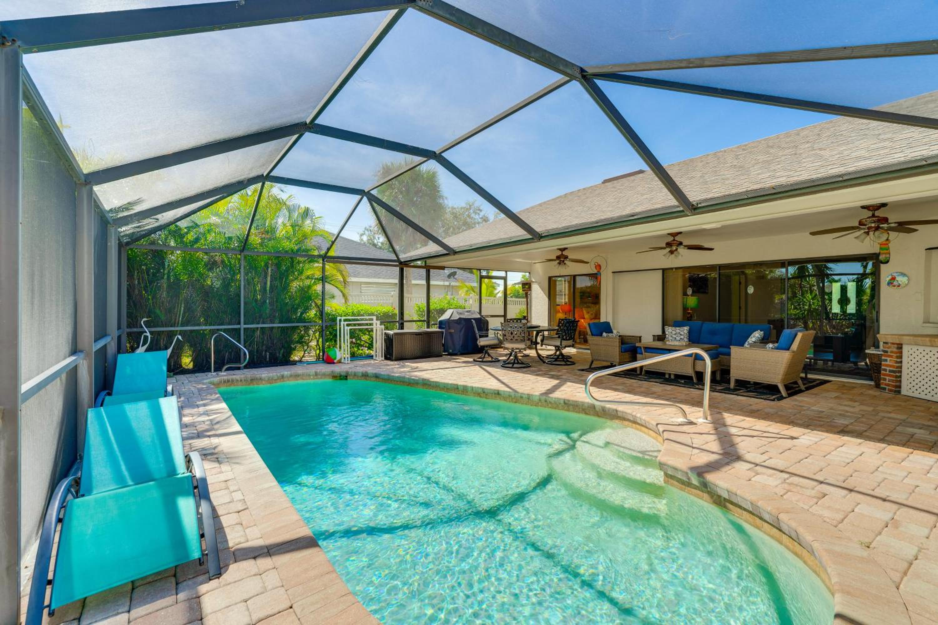 Canal-Front Escape with Dock and Pool in Cape Coral