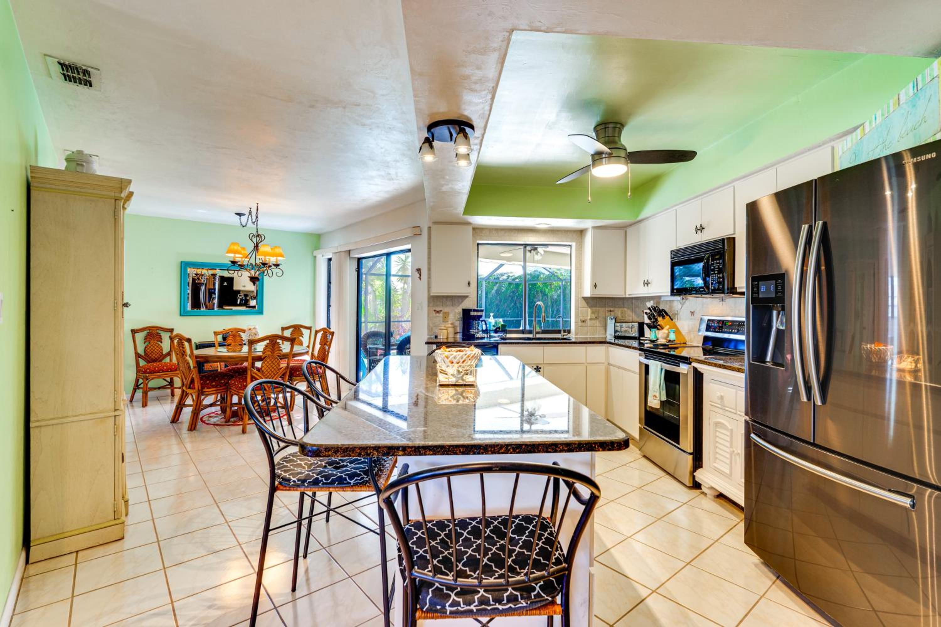 Canal-Front Escape with Dock and Pool in Cape Coral