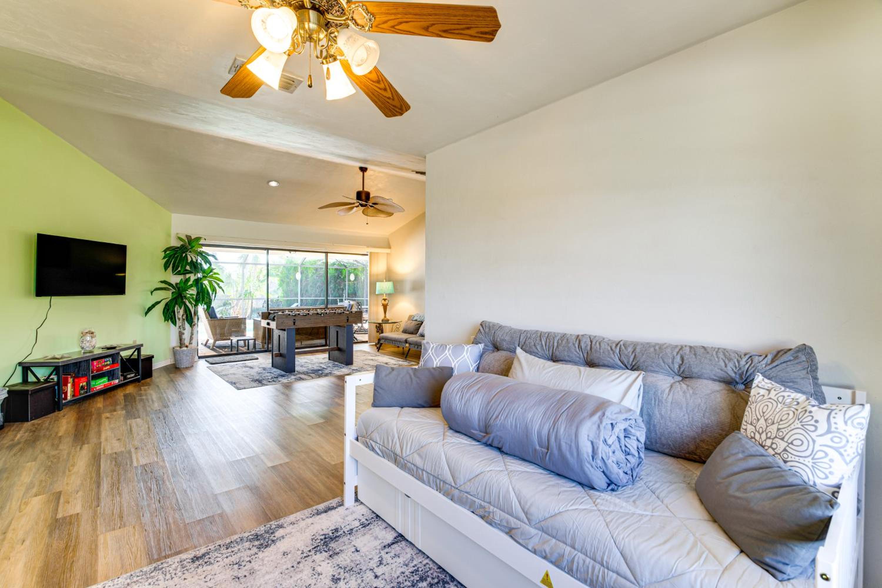 Canal-Front Escape with Dock and Pool in Cape Coral