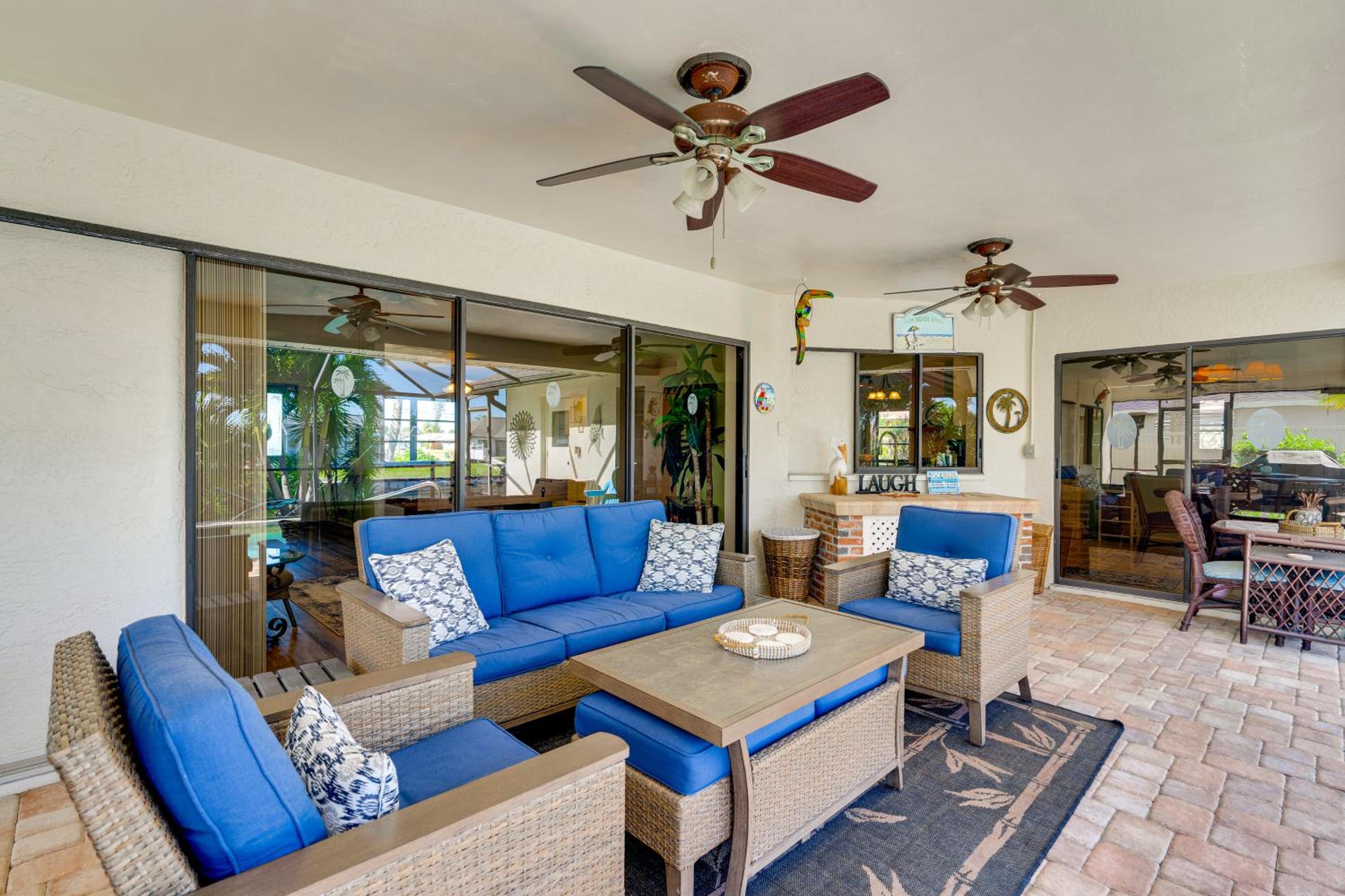 Canal-Front Escape with Dock and Pool in Cape Coral
