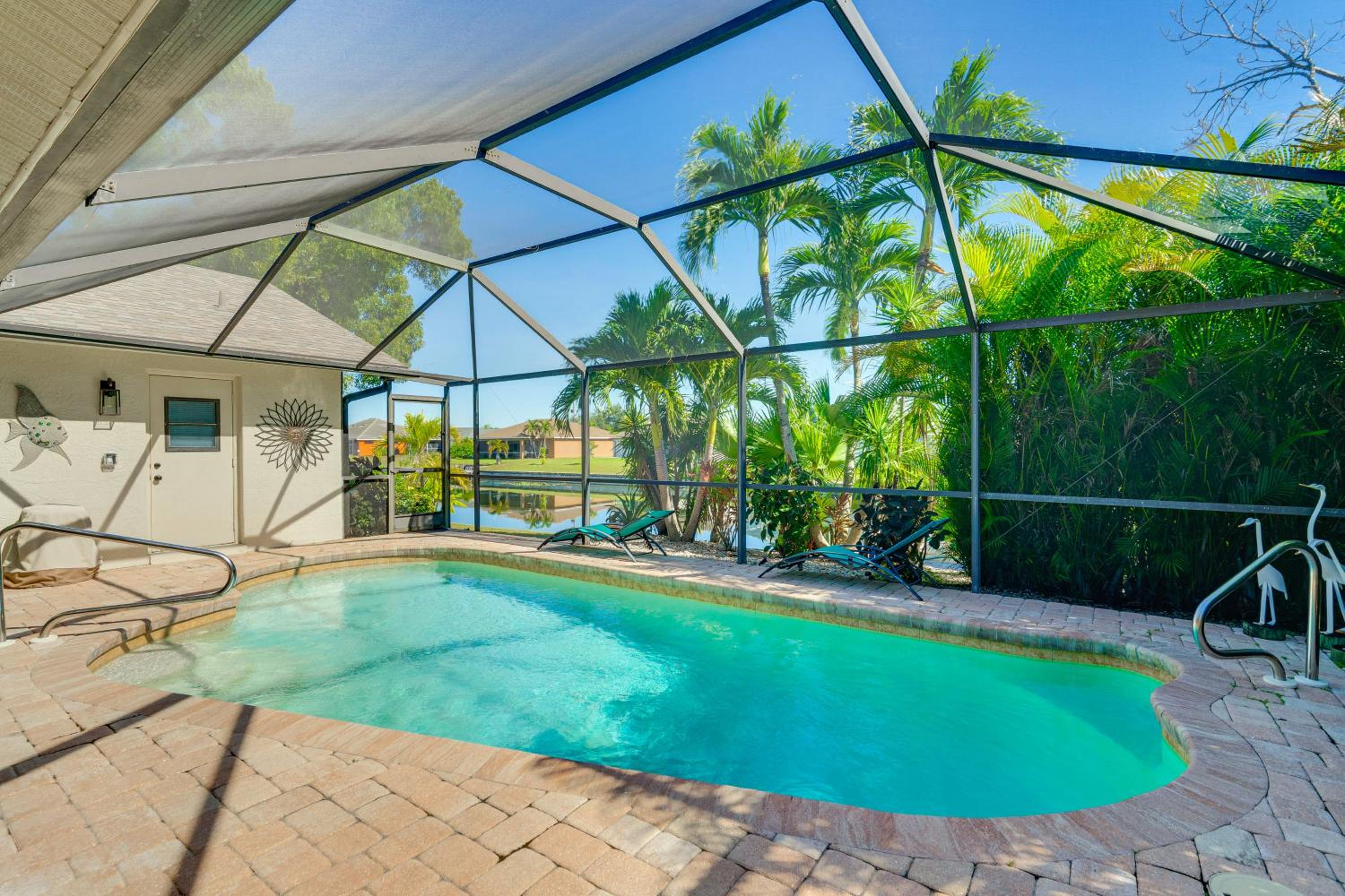 Canal-Front Escape with Dock and Pool in Cape Coral
