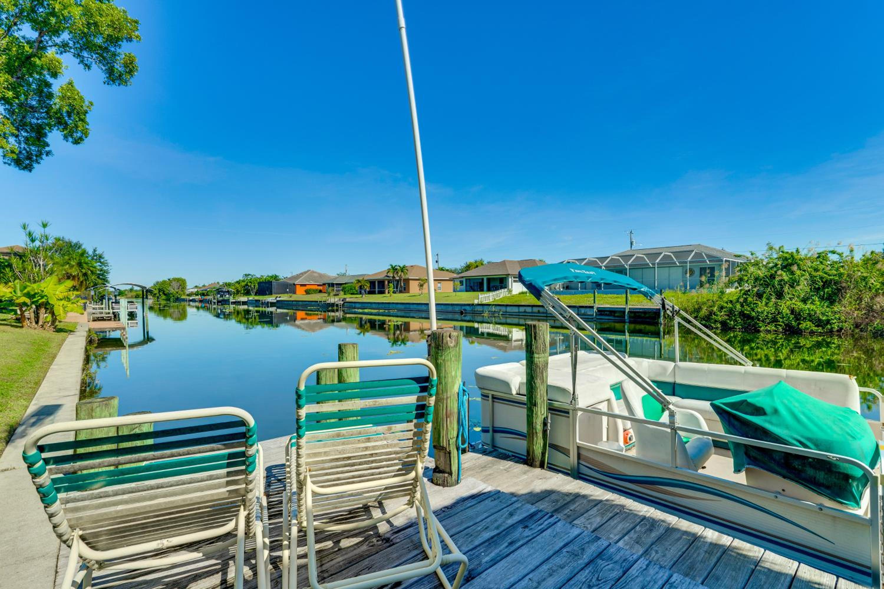 Canal-Front Escape with Dock and Pool in Cape Coral