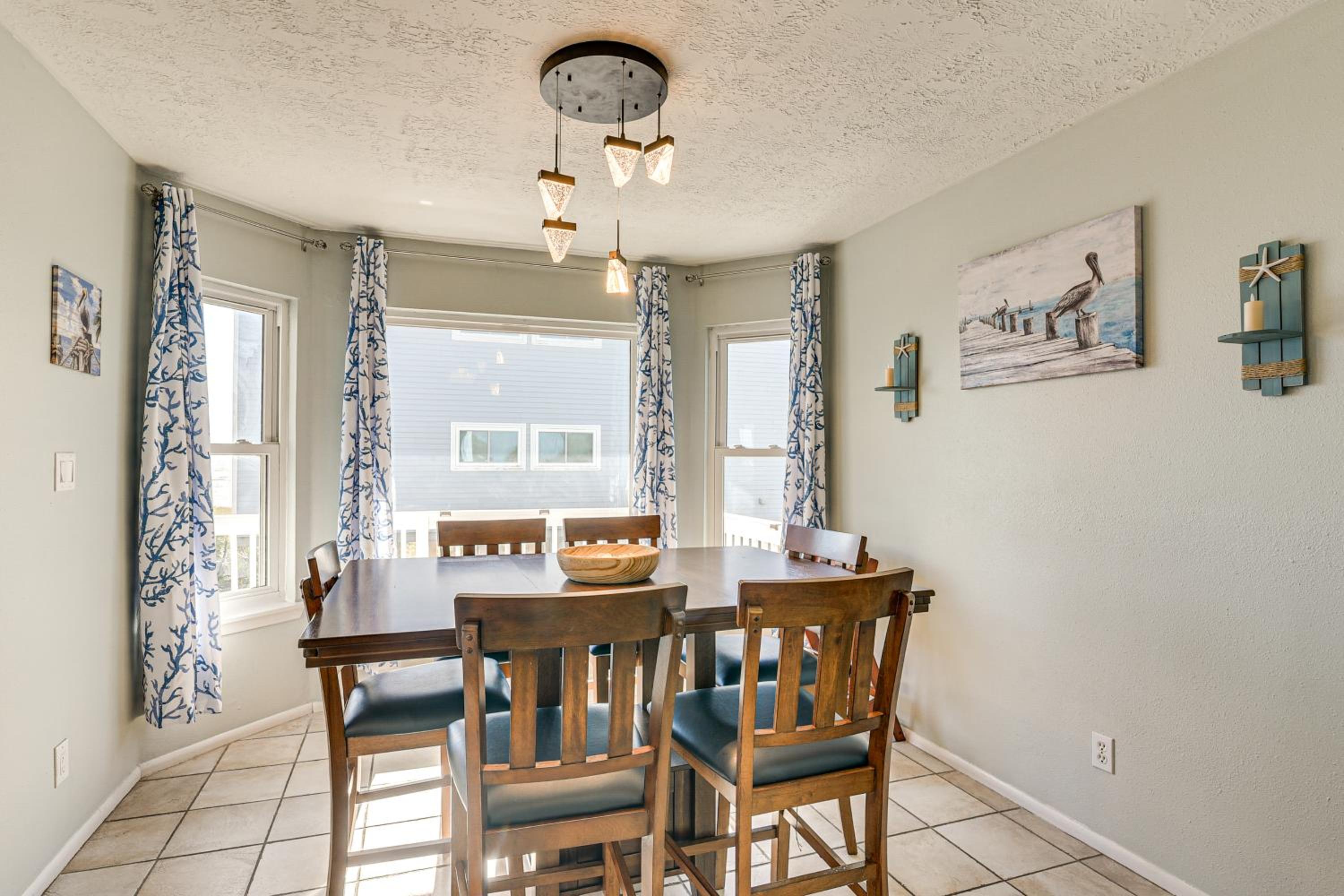 Walk to Beach Ocean-View Family Home in Galveston