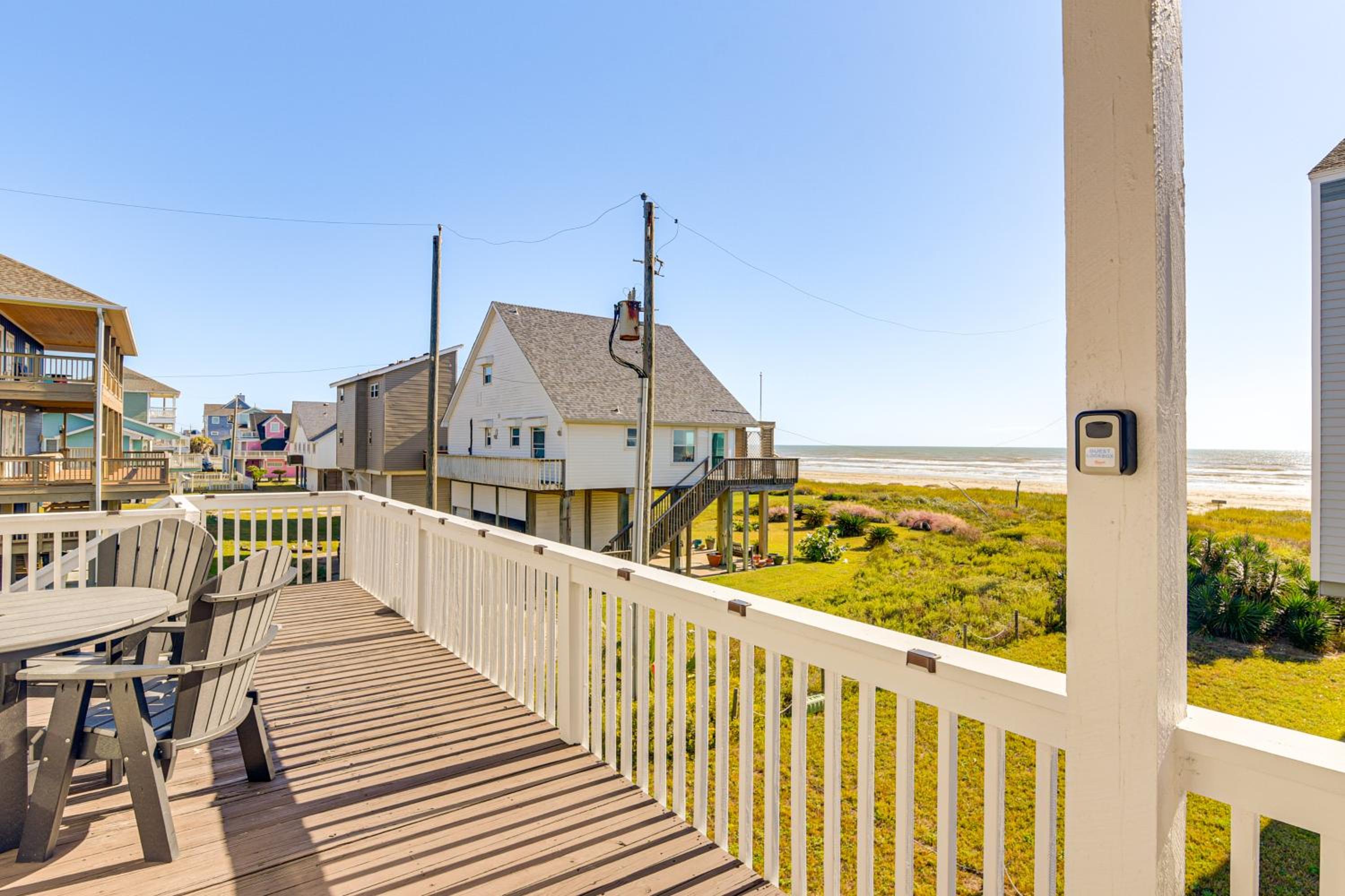 Walk to Beach Ocean-View Family Home in Galveston