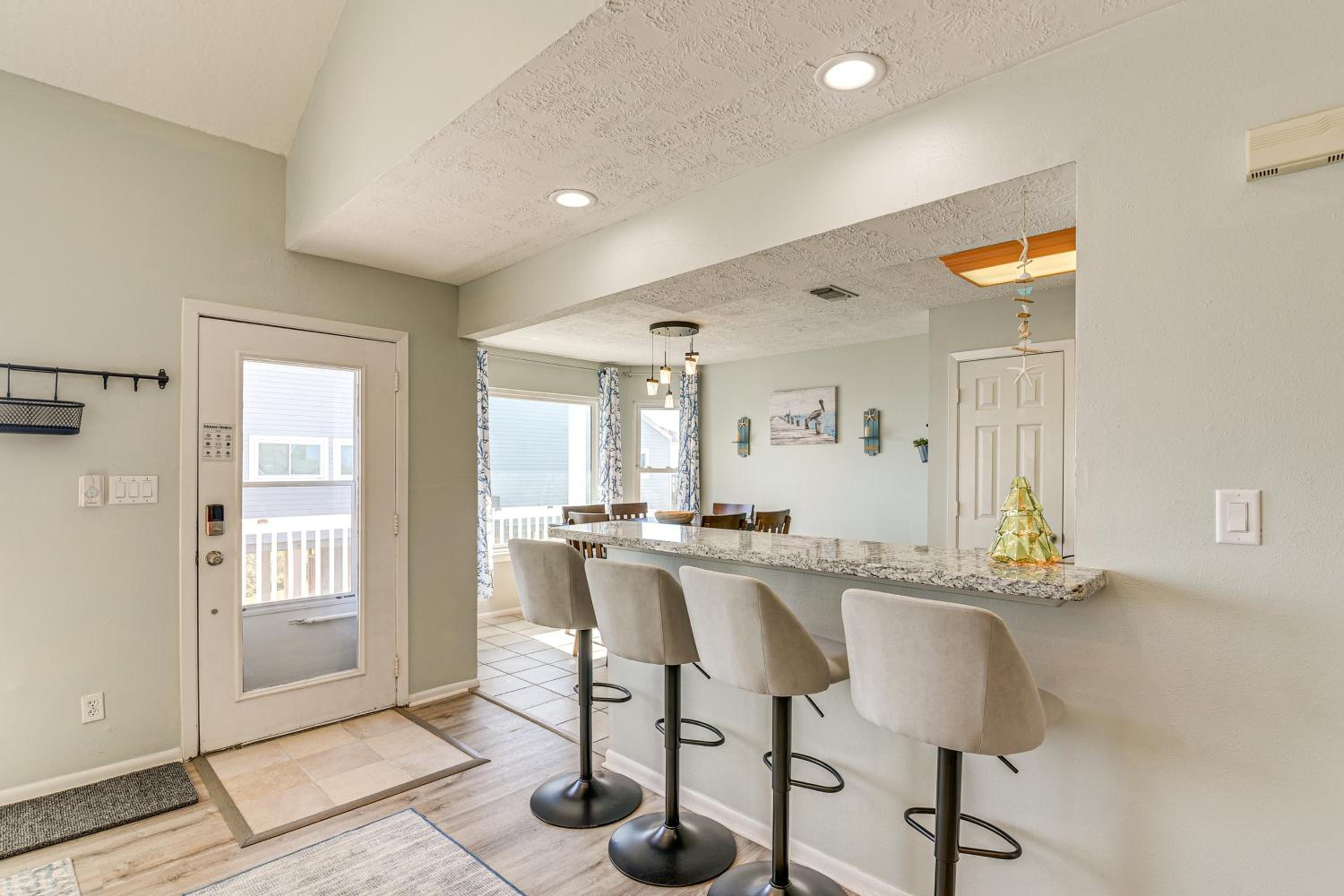 Walk to Beach Ocean-View Family Home in Galveston