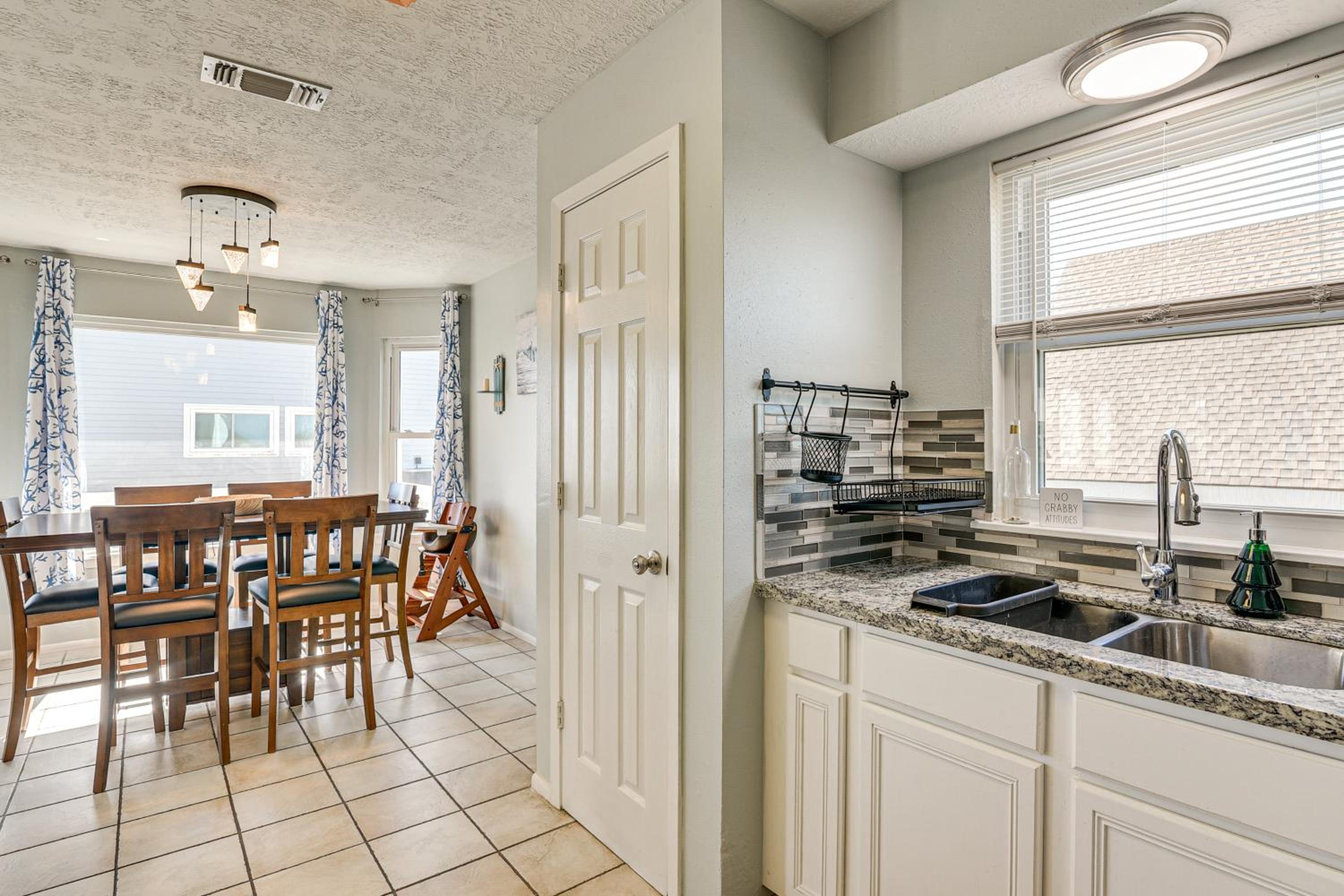 Walk to Beach Ocean-View Family Home in Galveston