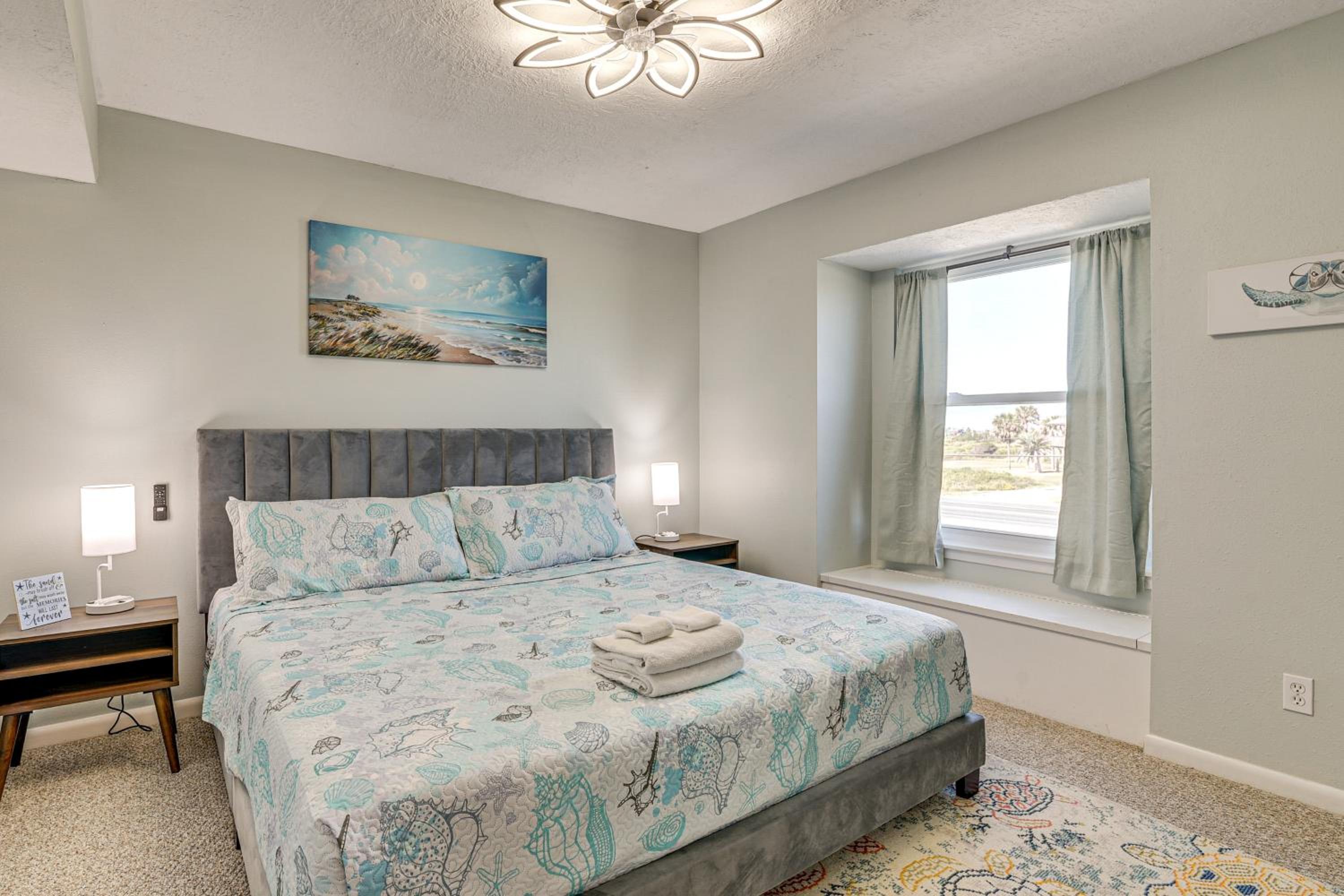 Walk to Beach Ocean-View Family Home in Galveston