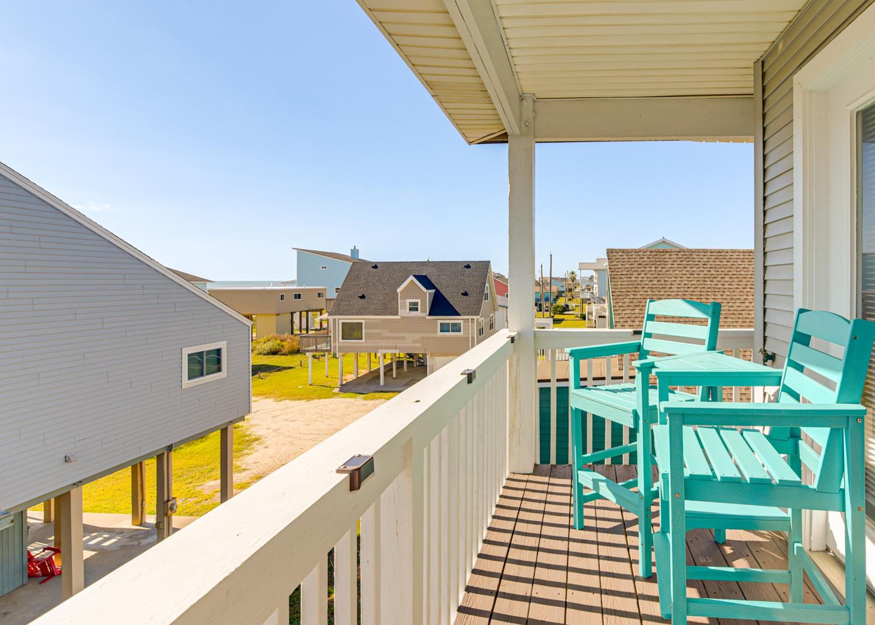 Walk to Beach Ocean-View Family Home in Galveston