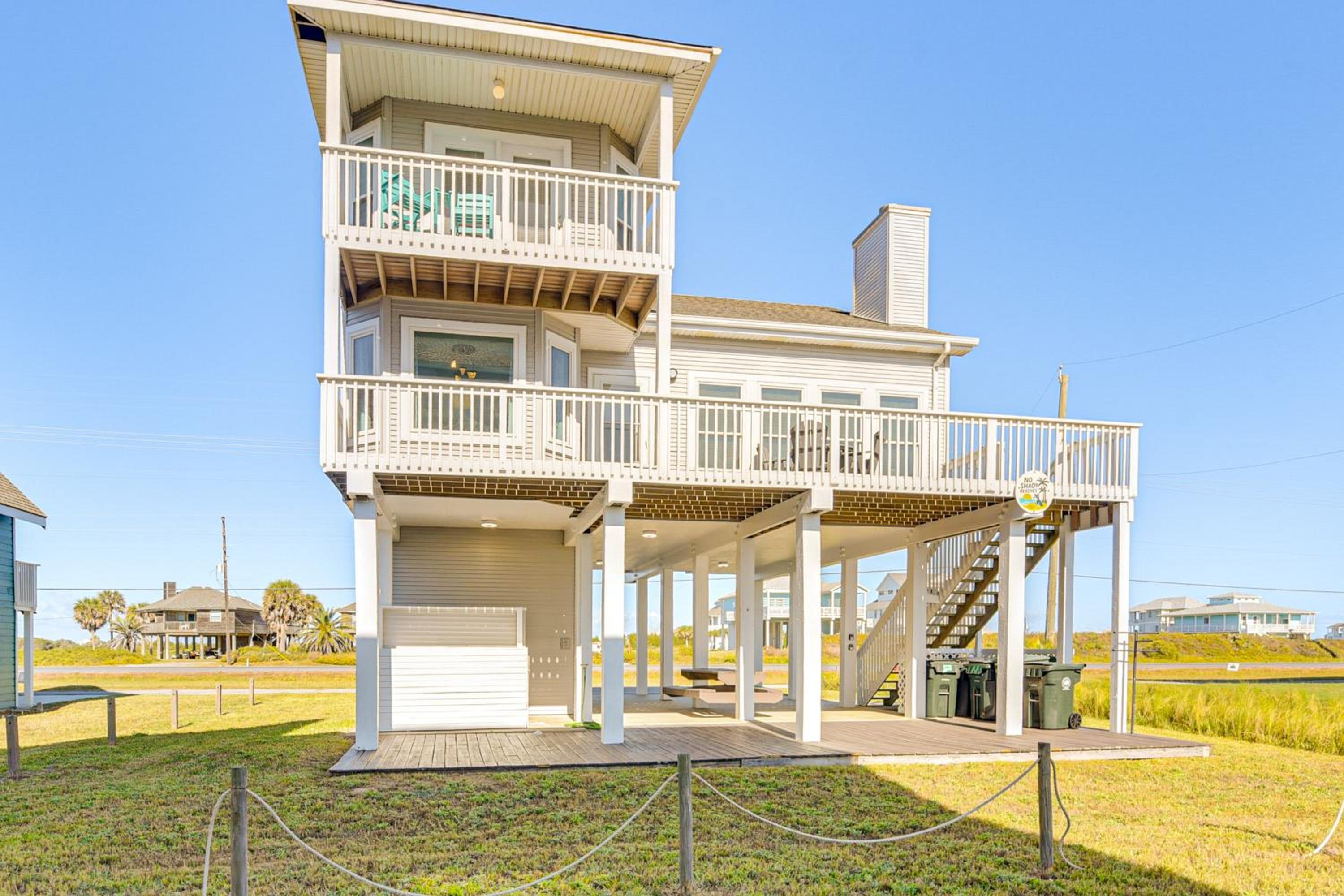 Walk to Beach Ocean-View Family Home in Galveston
