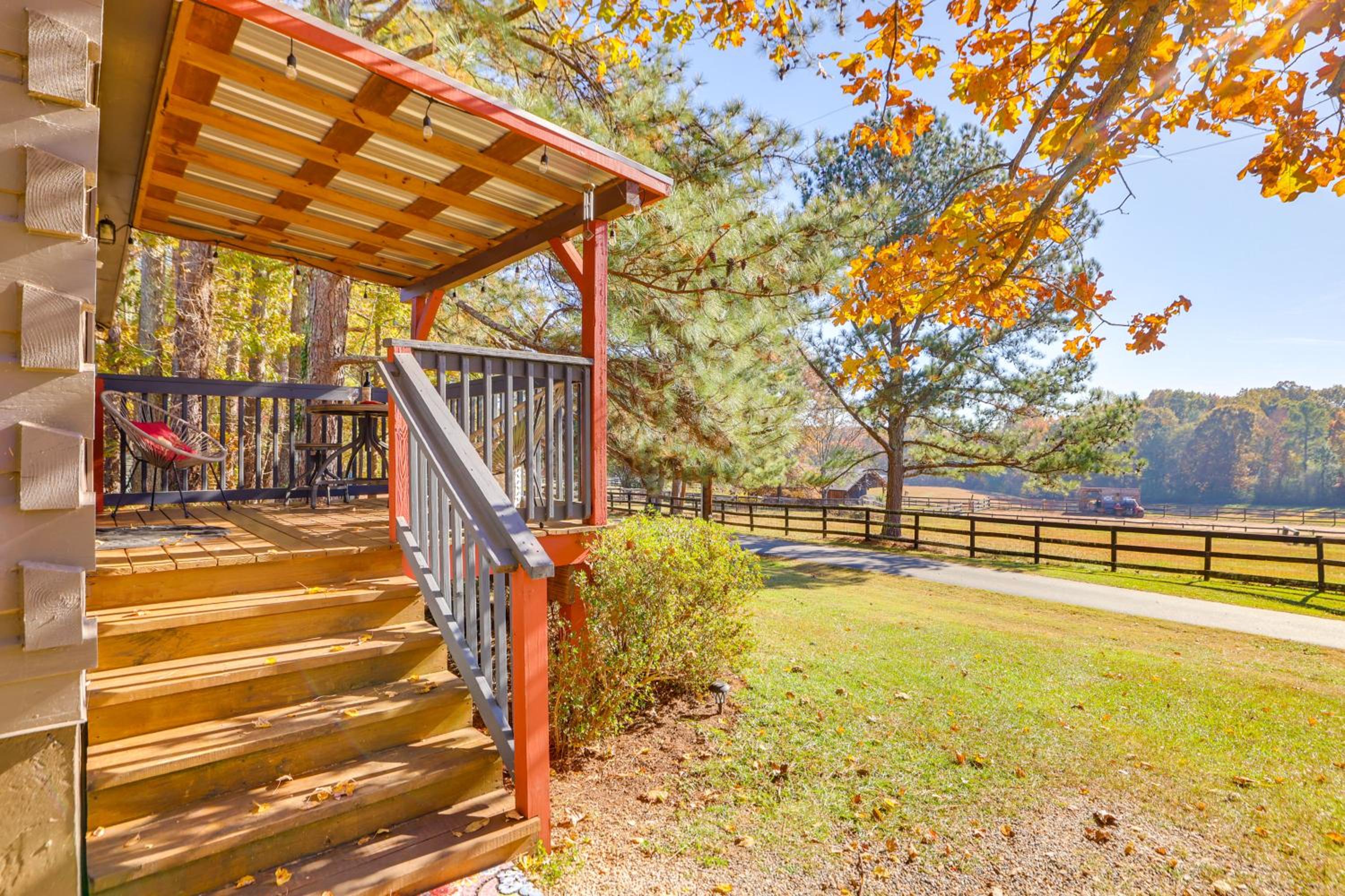 Cabin on Serene Horse Farm Near TIEC and Wineries