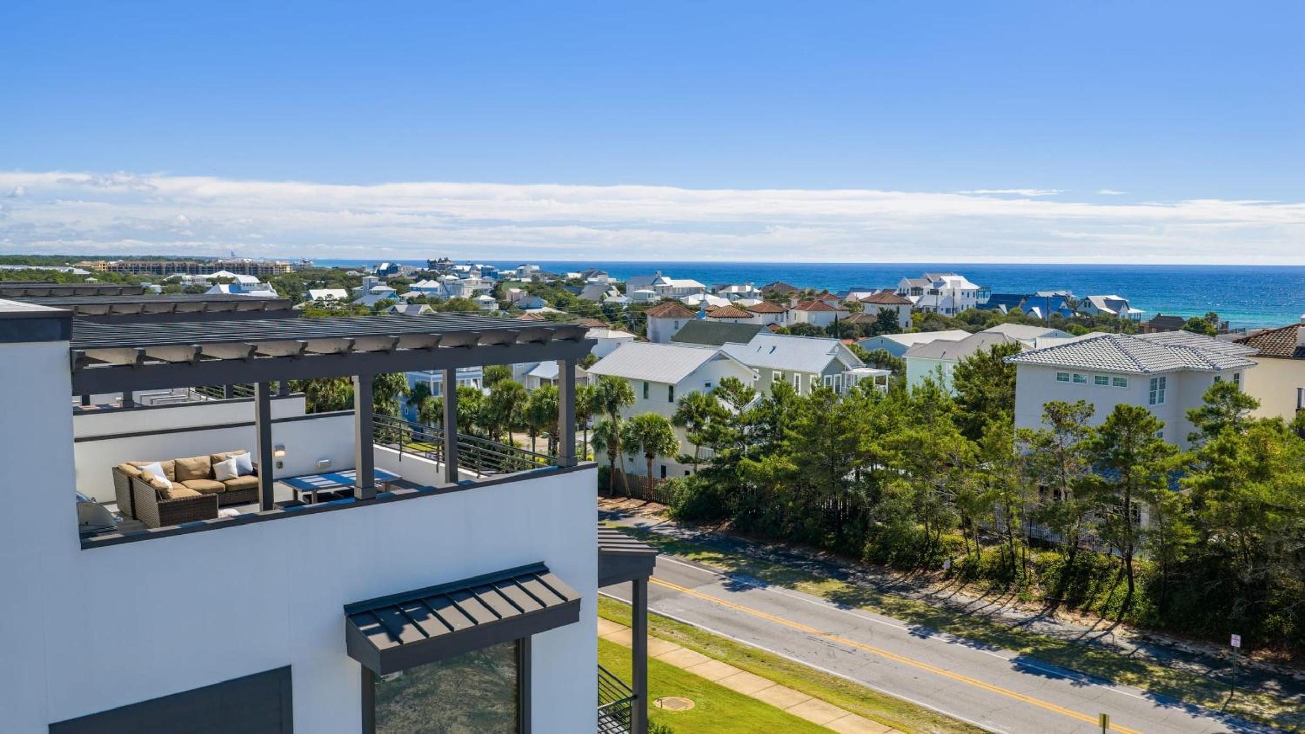 Rooftop Deck w Gulf Views Game Room Modern 30A by AvantStay