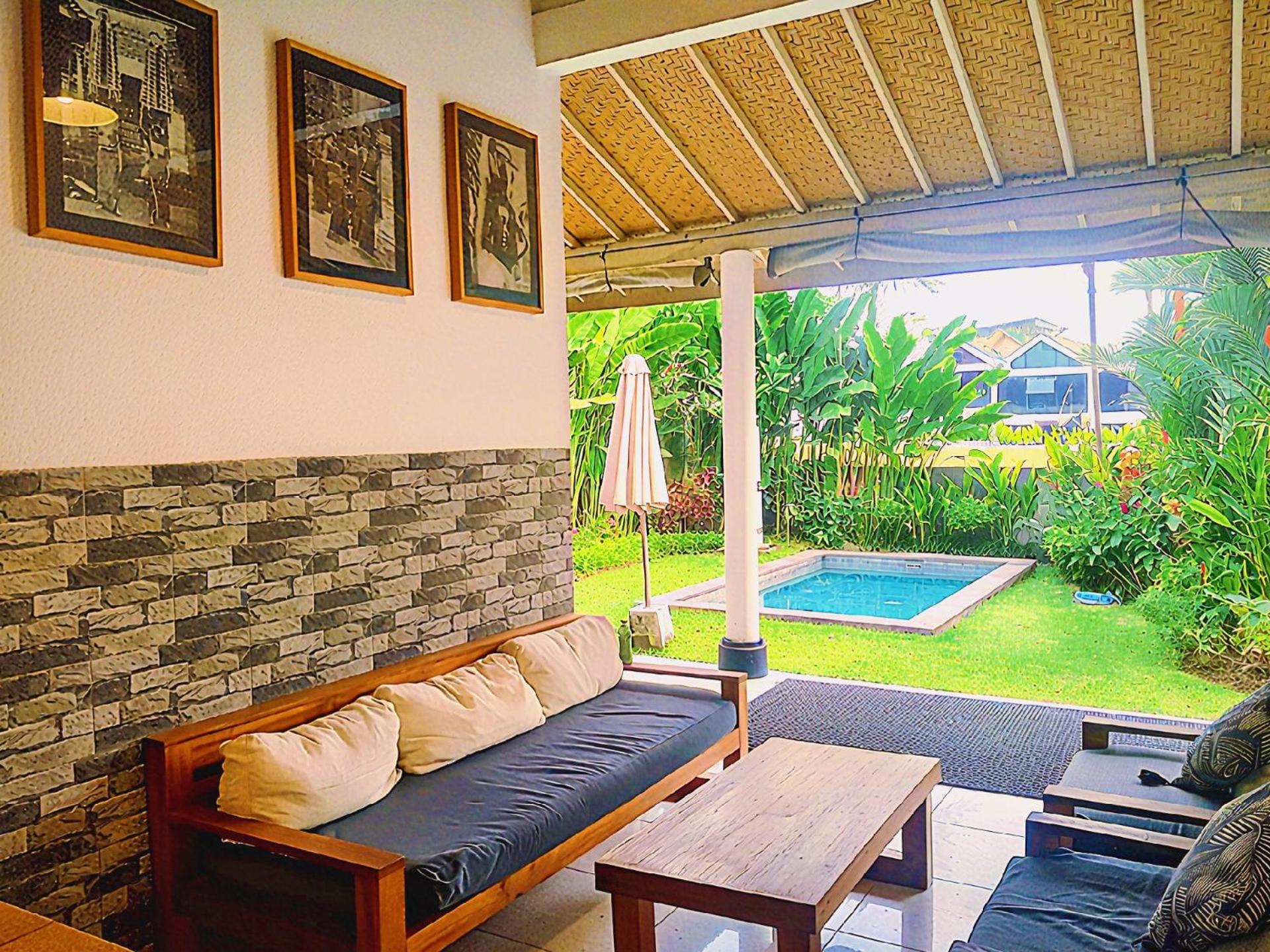 VILLA 2 Bedroom Spacious Outdoor Private Tropical Lush Garden & Pool in Canggu Bali Calm Area