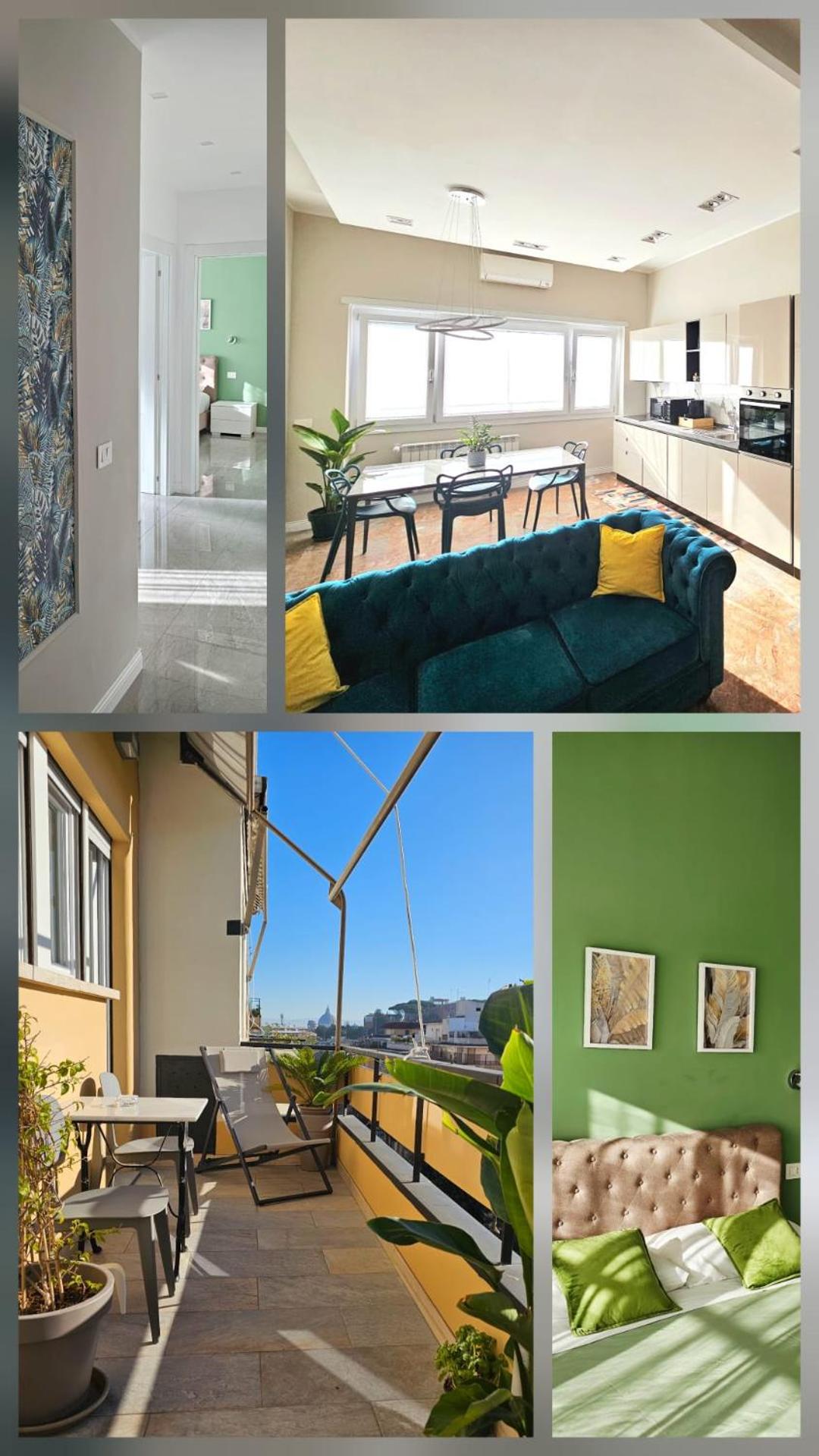 Upper San Pietro elegant flat on metro A with a view