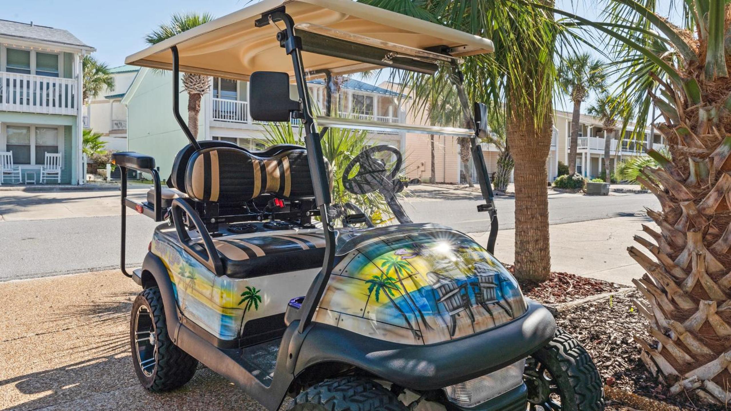 Golf Cart Included Bright Coastal Home Near Panama City Beach Local Dining Sunshine Chateau by AvantStay