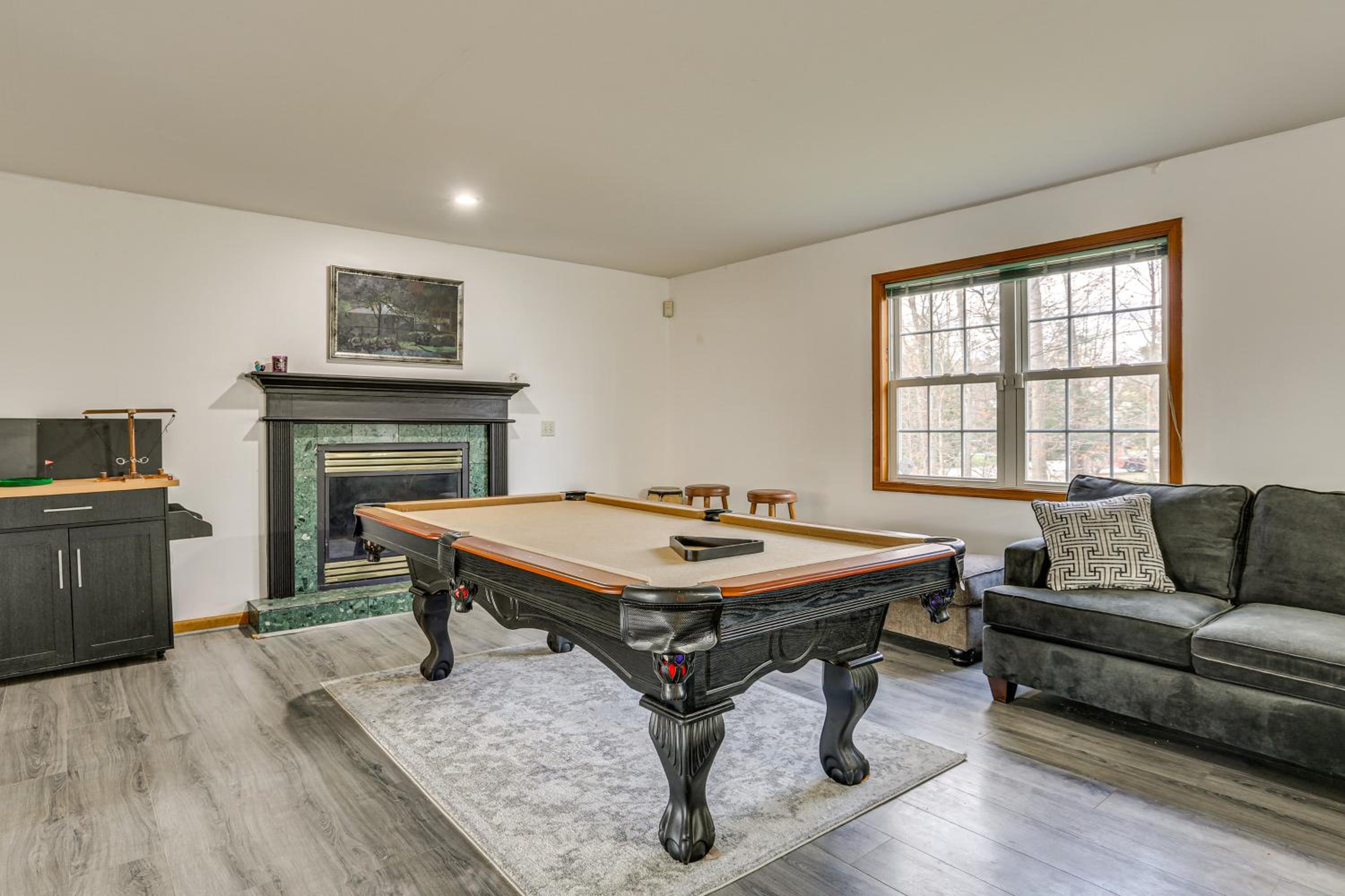 Hike, Ski and Game Spacious Poconos Home with Yard