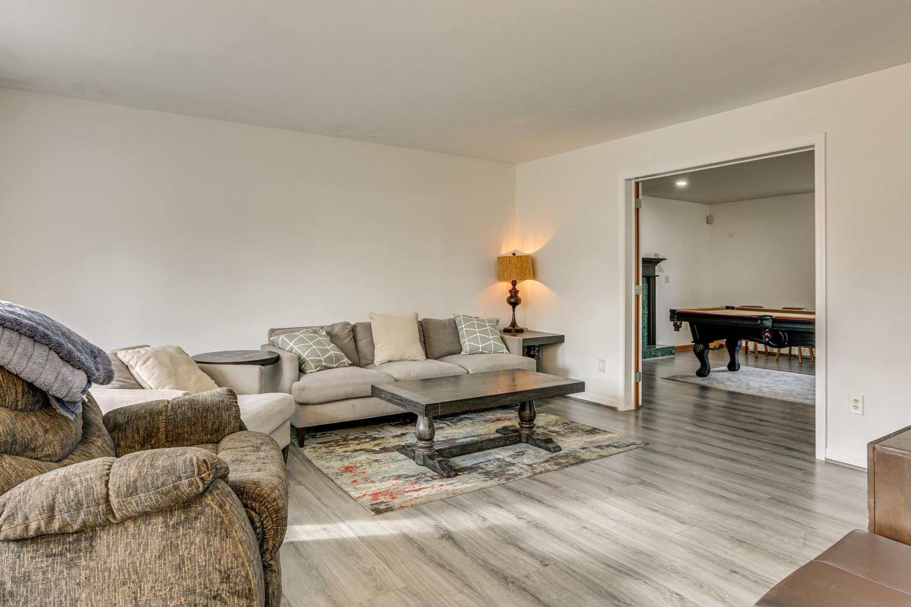 Hike, Ski and Game Spacious Poconos Home with Yard