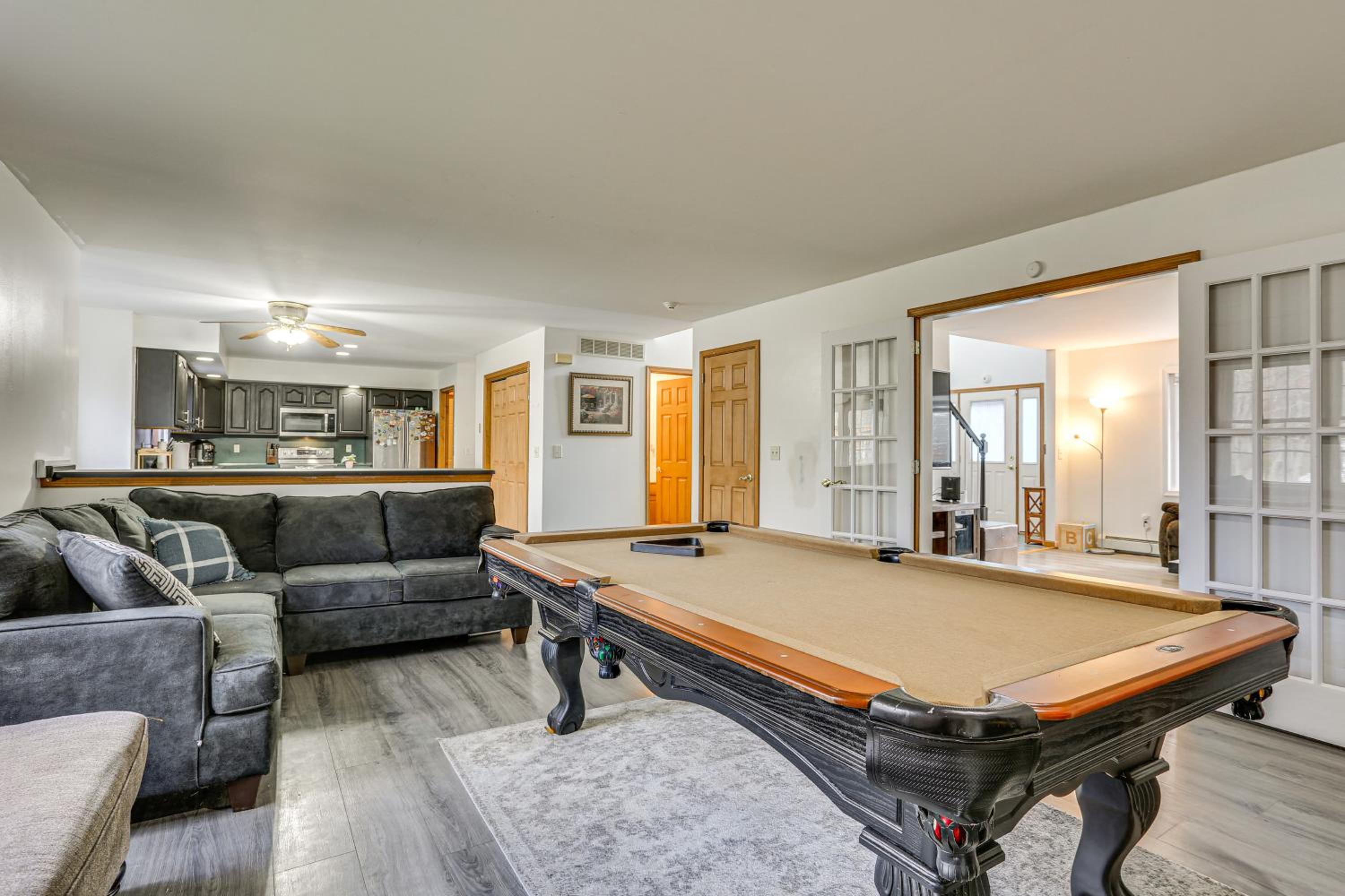Hike, Ski and Game Spacious Poconos Home with Yard