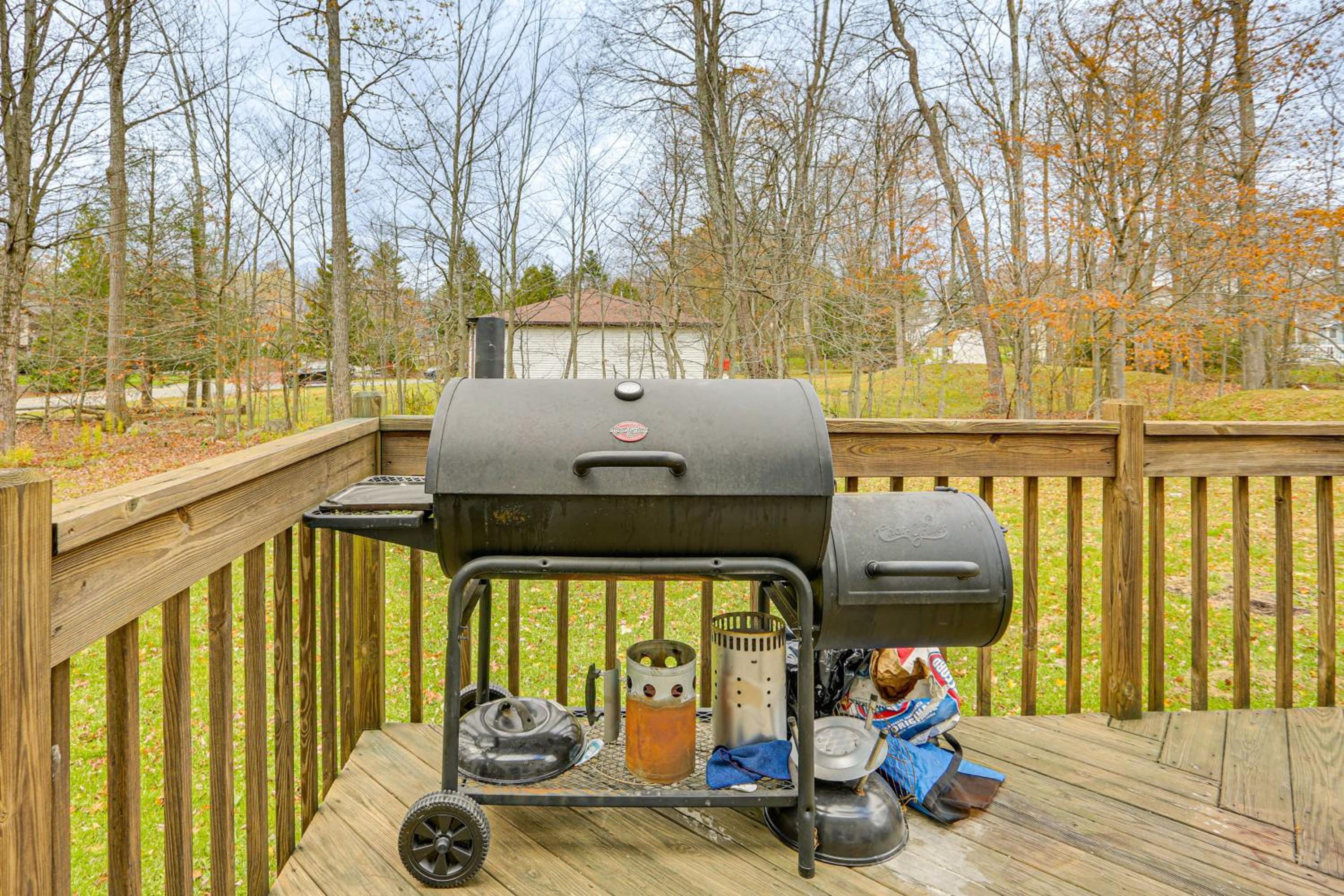 Hike, Ski and Game Spacious Poconos Home with Yard