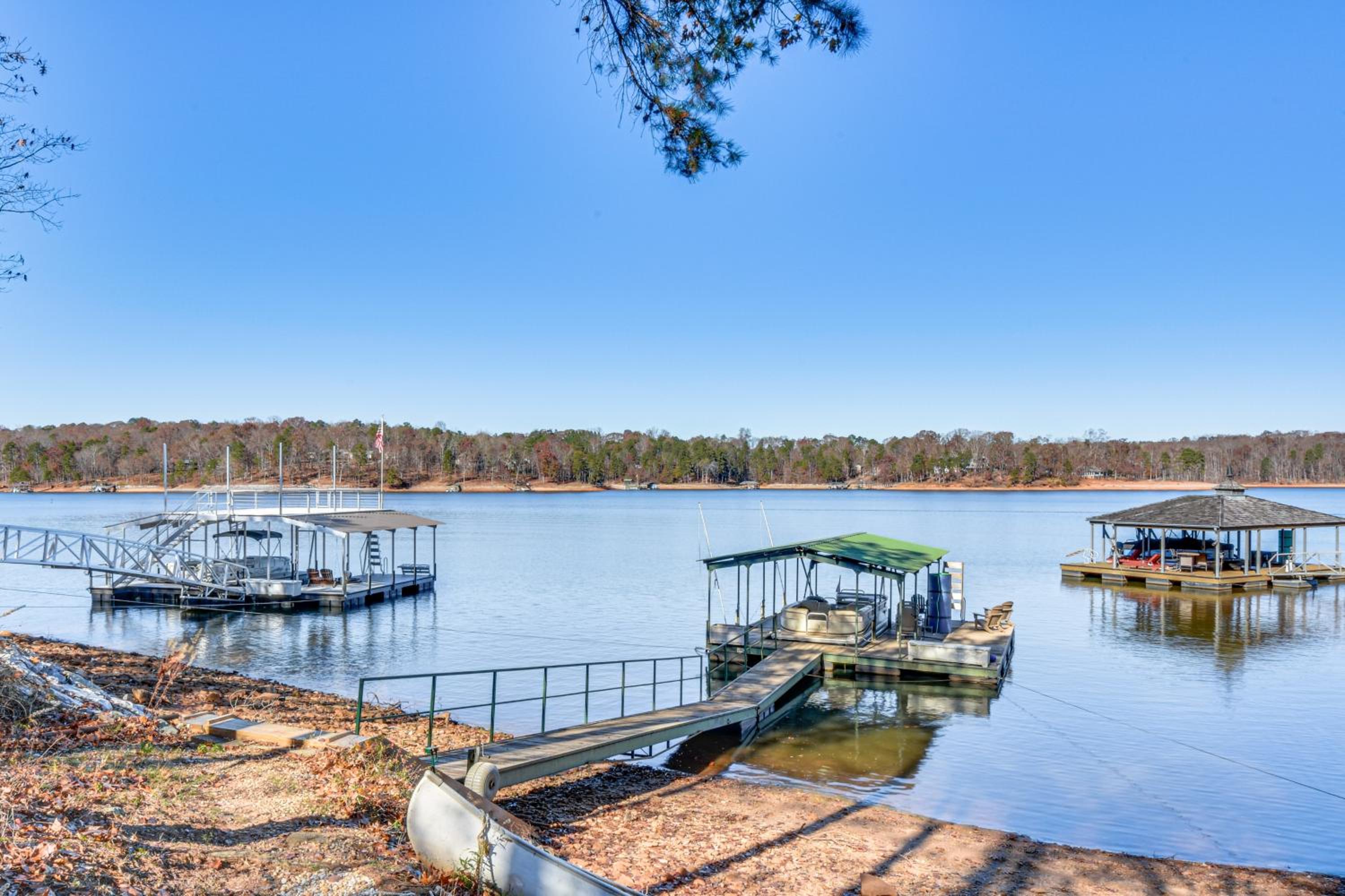 Private Lakefront Home with Views and Dock in Hartwell