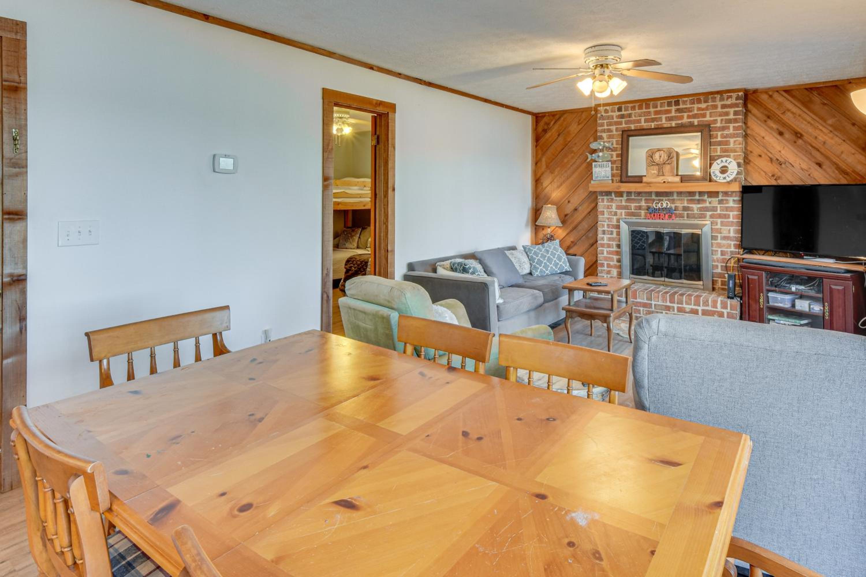 Private Lakefront Home with Views and Dock in Hartwell