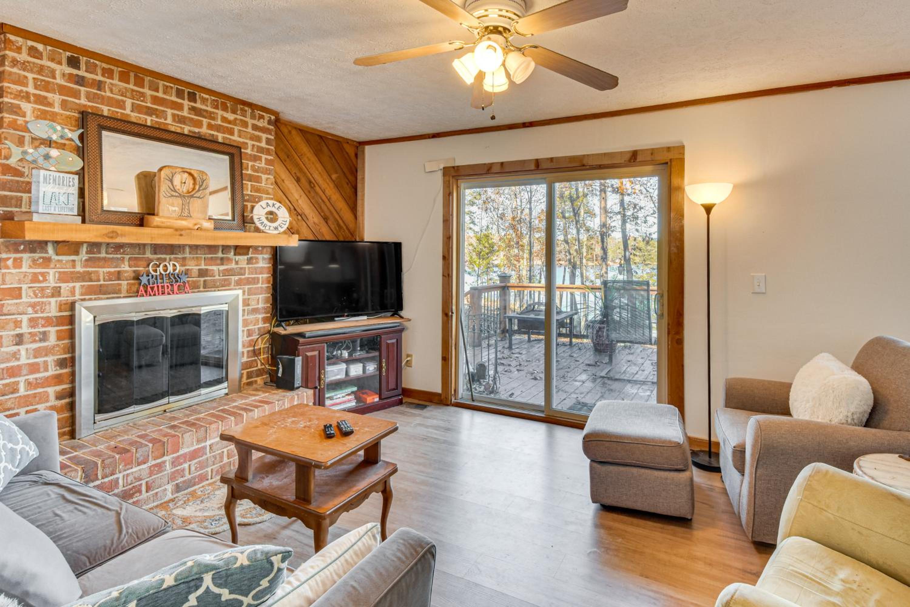 Private Lakefront Home with Views and Dock in Hartwell