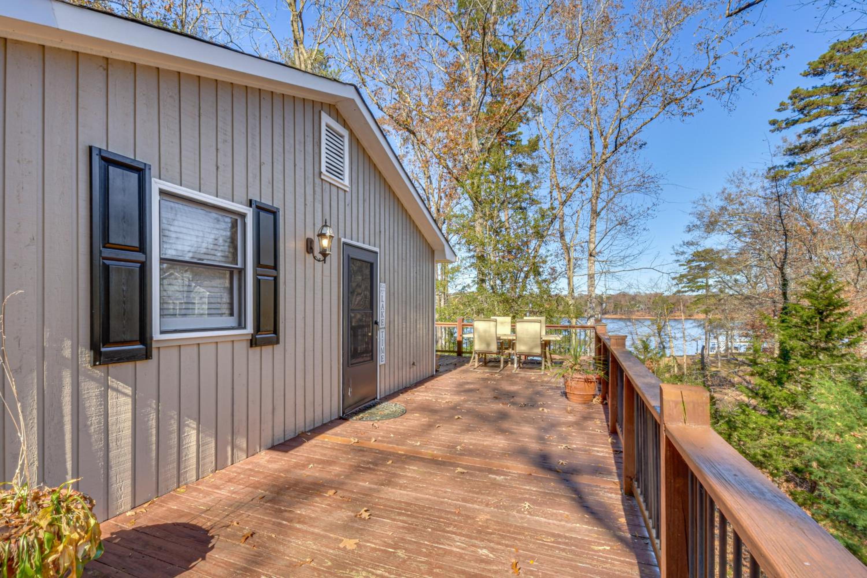 Private Lakefront Home with Views and Dock in Hartwell