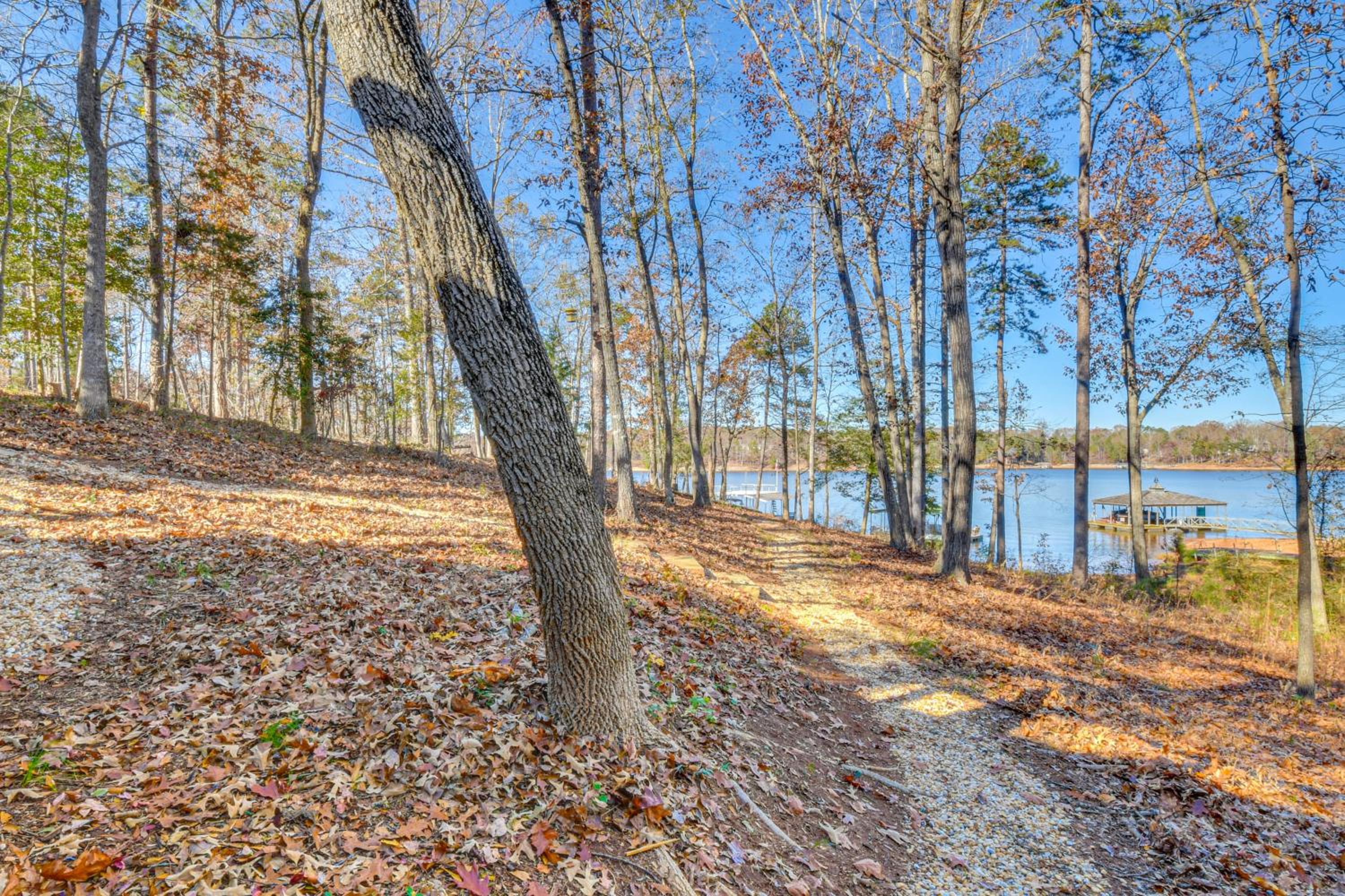 Private Lakefront Home with Views and Dock in Hartwell