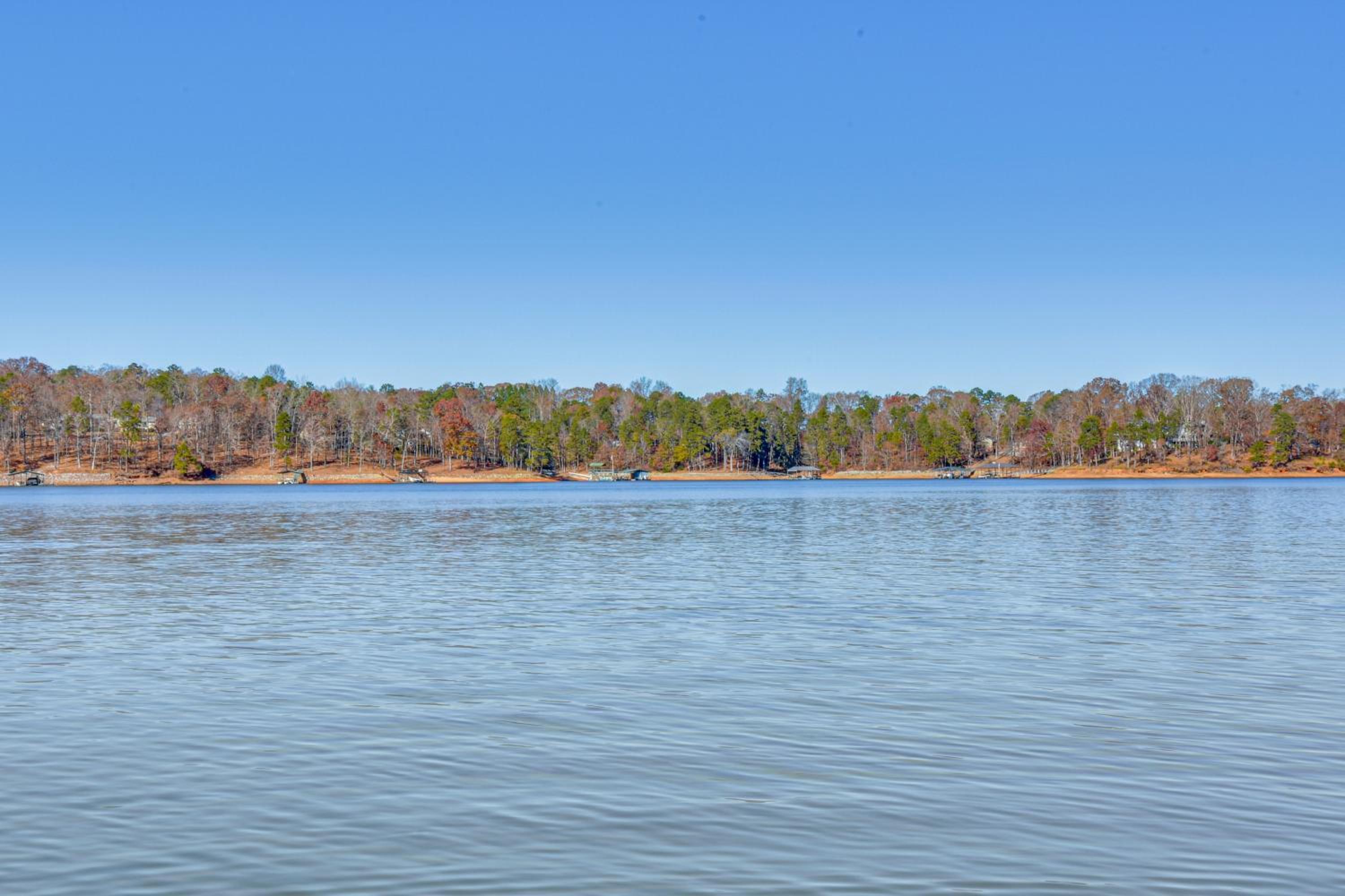Private Lakefront Home with Views and Dock in Hartwell