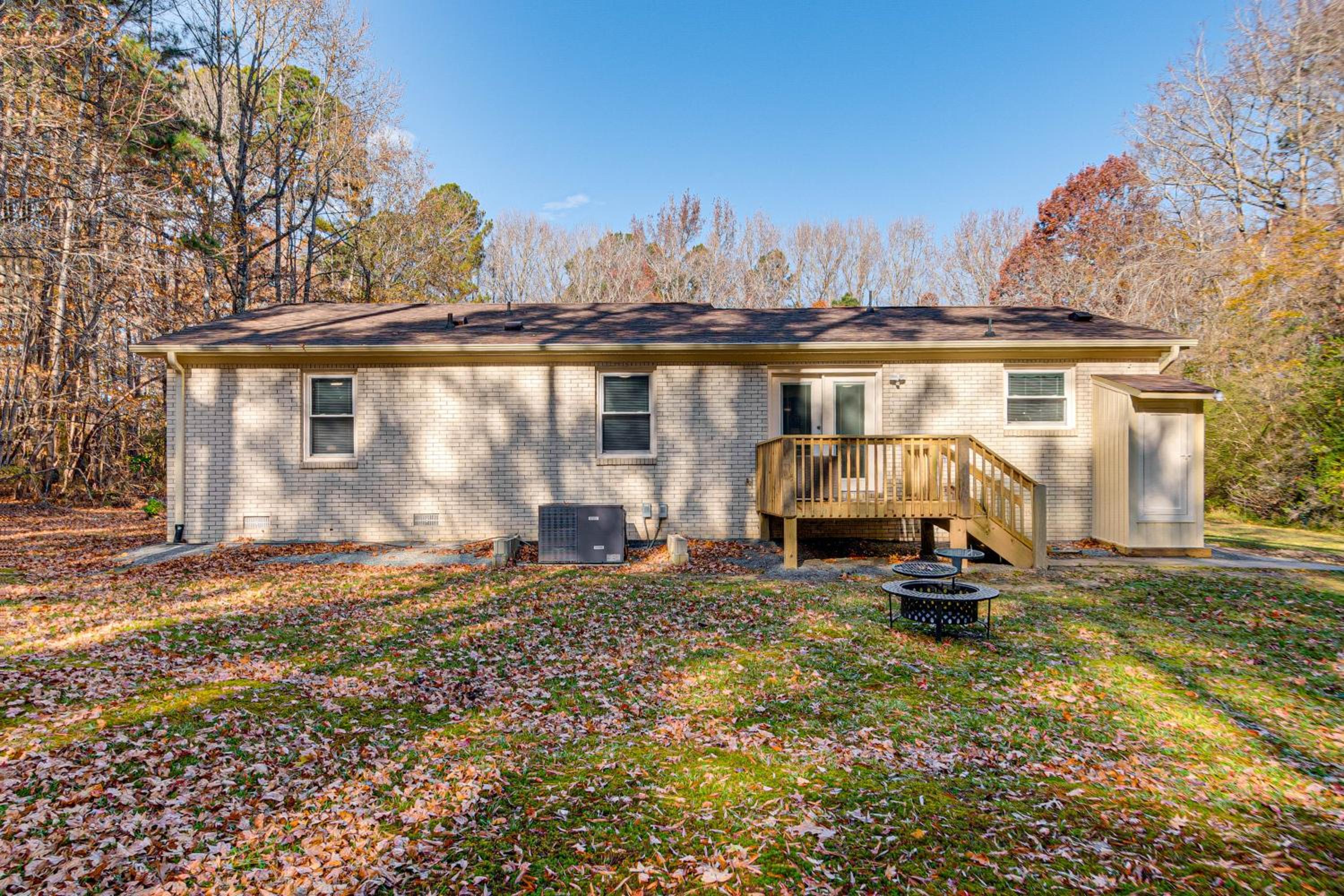 2 Mi to Lake Gaston Wooded Family Home with Deck