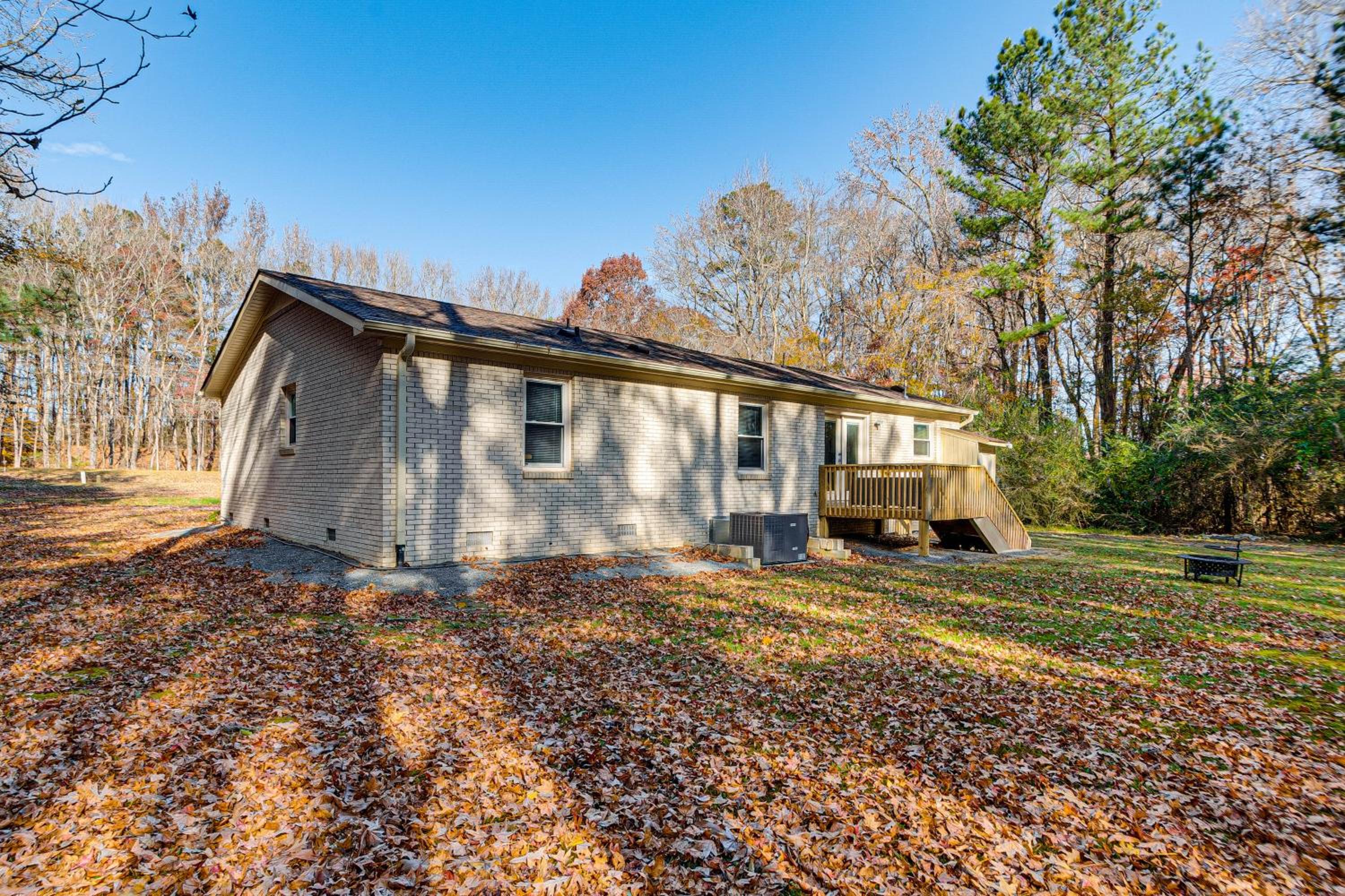 2 Mi to Lake Gaston Wooded Family Home with Deck