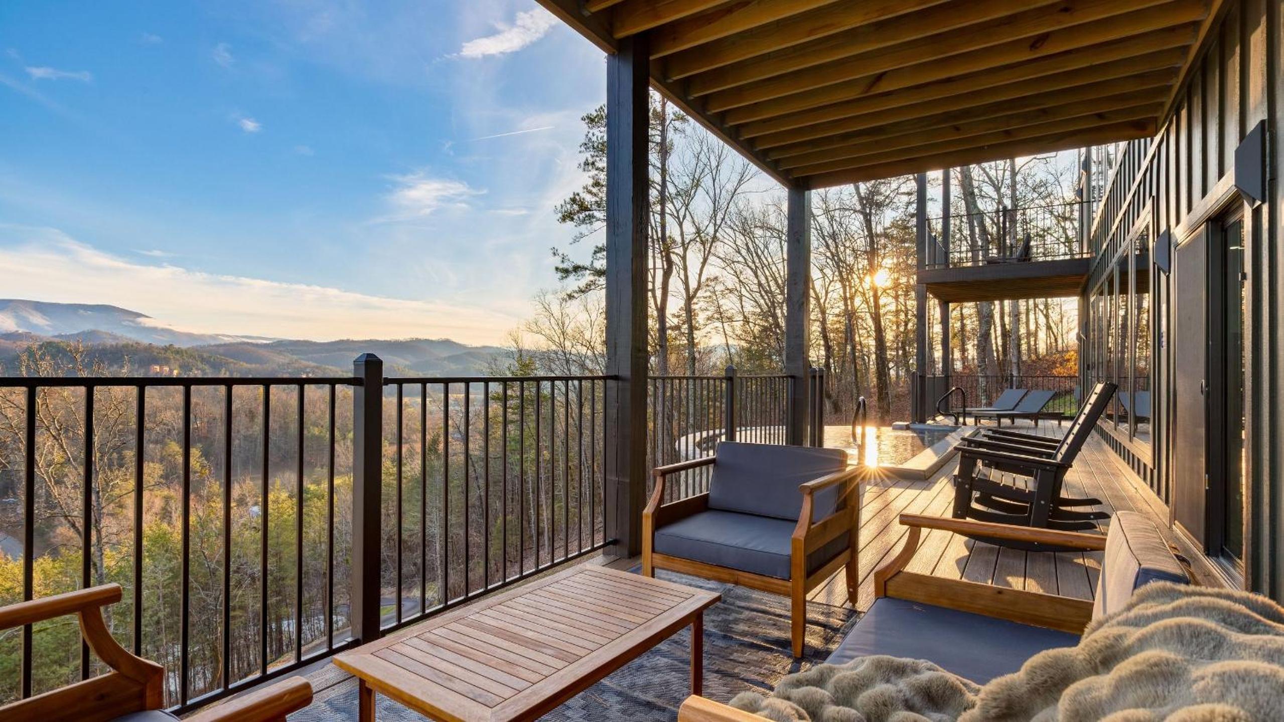 Modern Smoky Mountain Stay With Two Decks Plunge Pool Game Room Overlook Lodge by AvantStay