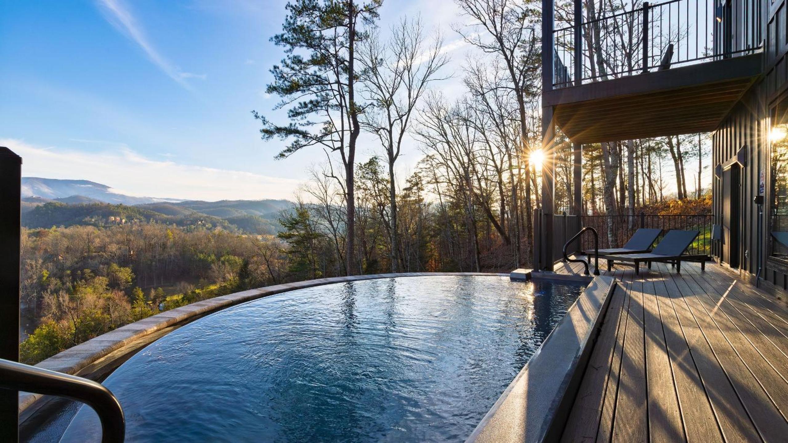 Modern Smoky Mountain Stay With Two Decks Plunge Pool Game Room Overlook Lodge by AvantStay