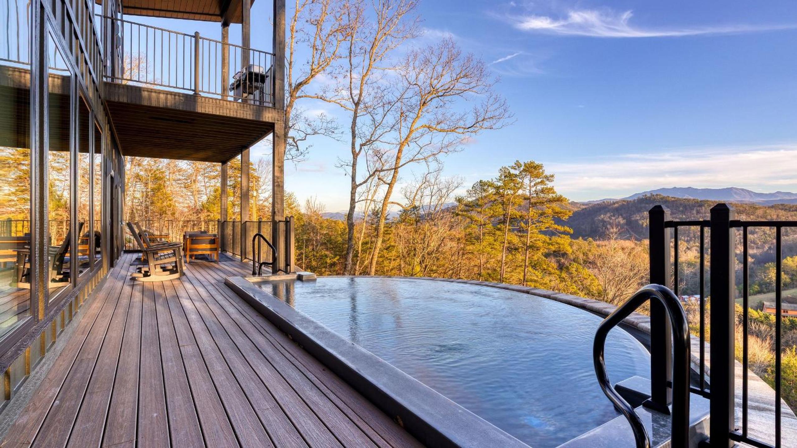 Modern Smoky Mountain Stay With Two Decks Plunge Pool Game Room Overlook Lodge by AvantStay