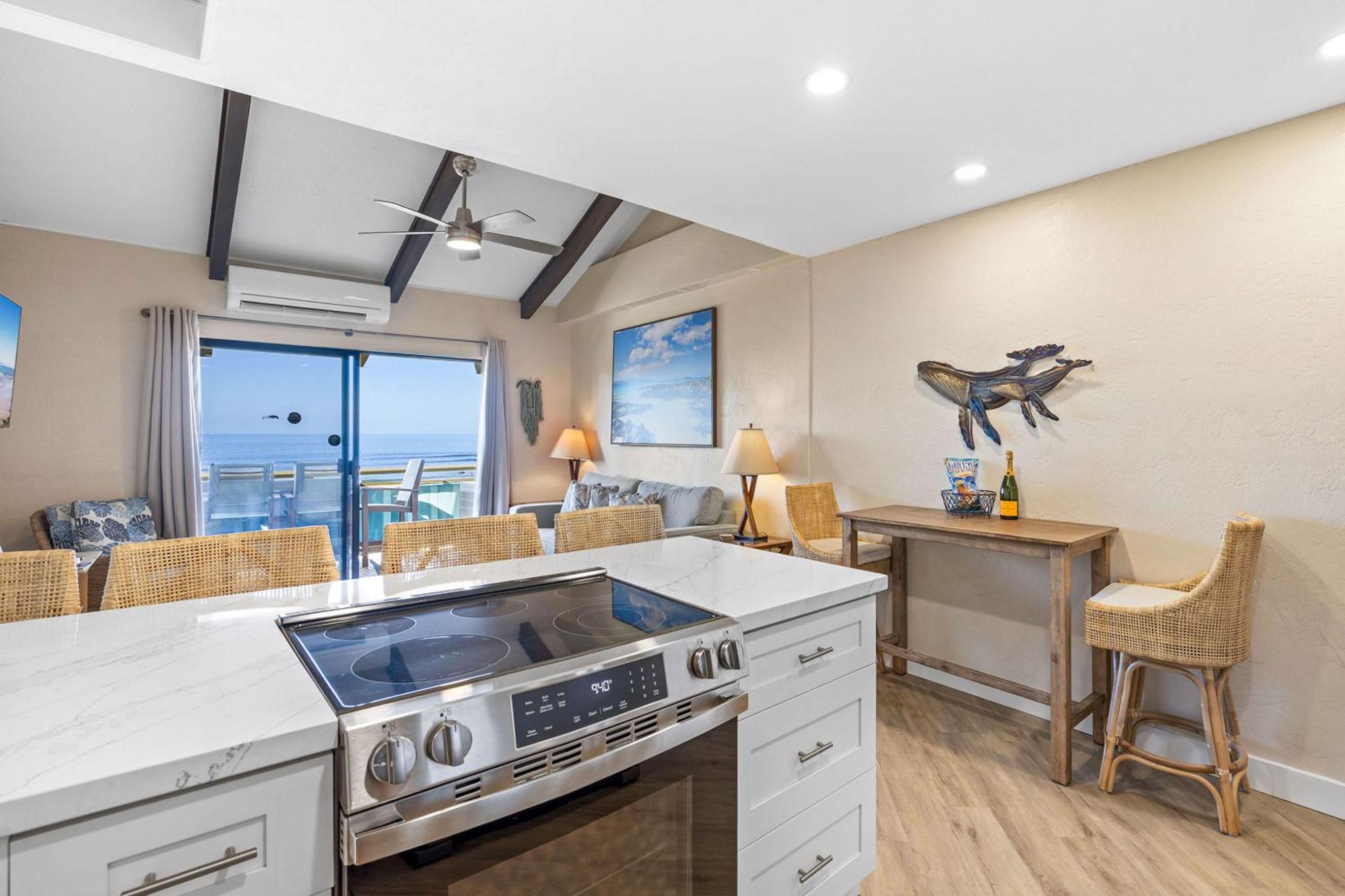Shores of Maui 215 - Dramatic Ocean Views, Steps to the Beach, Renovated, AC!