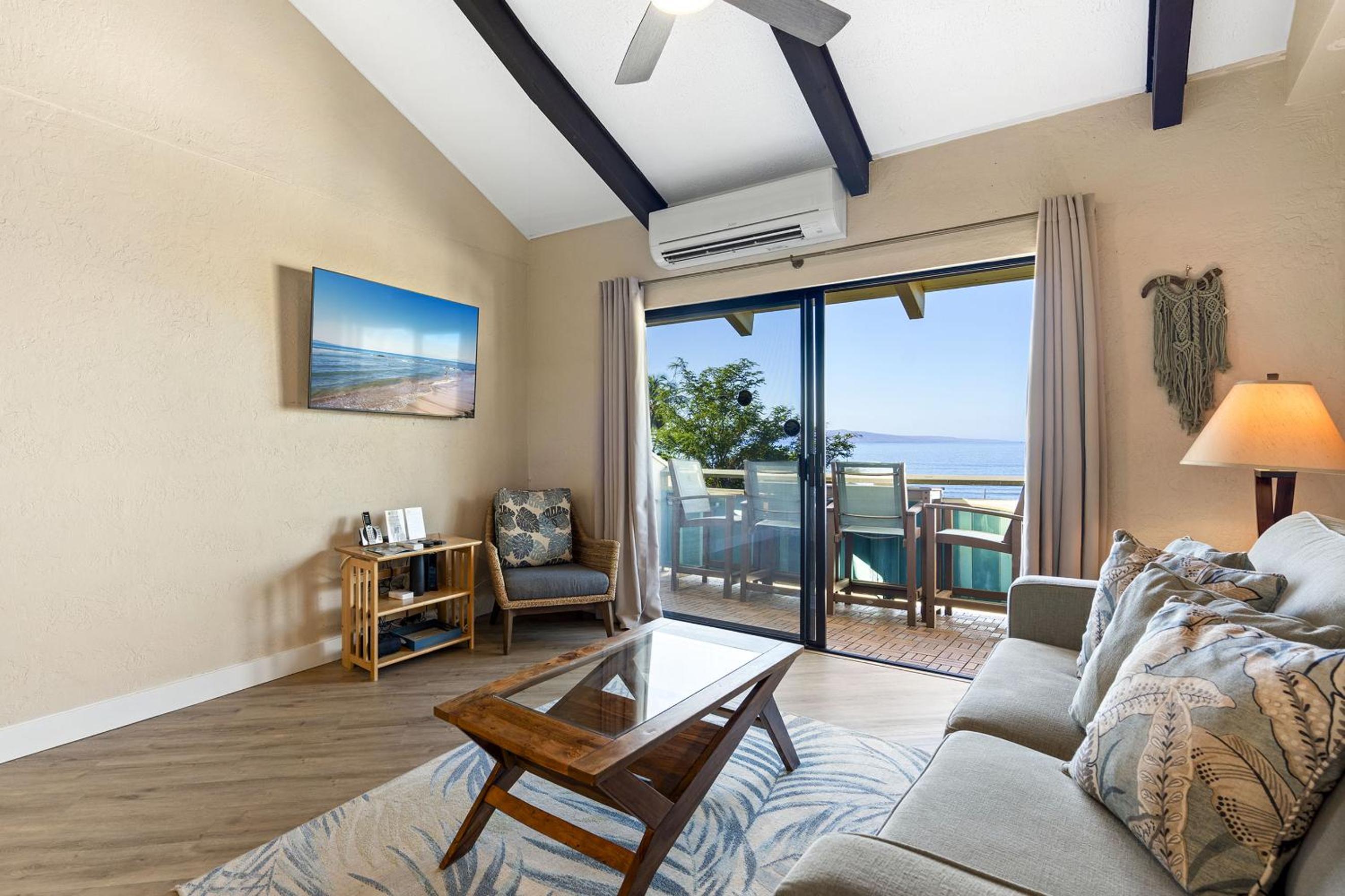 Shores of Maui 215 - Dramatic Ocean Views, Steps to the Beach, Renovated, AC!