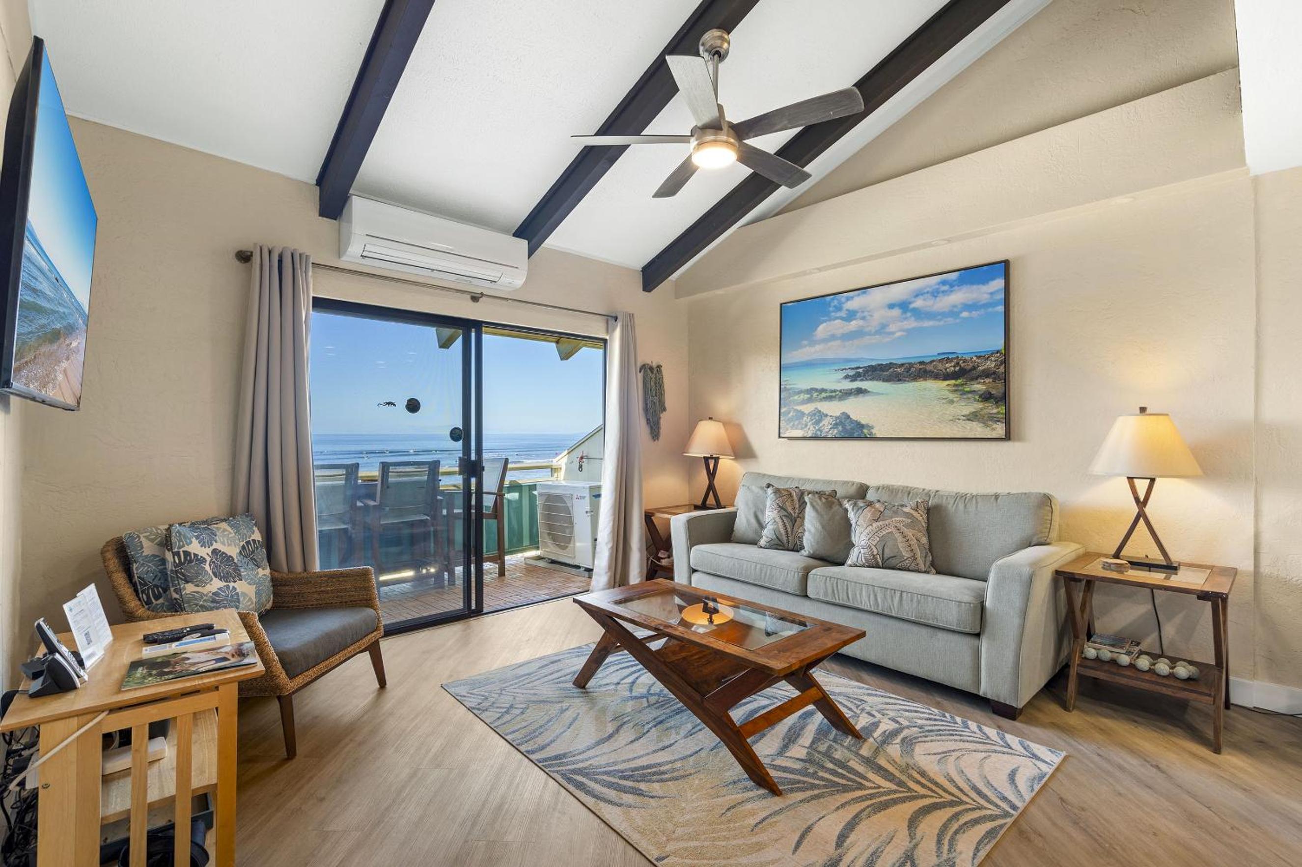 Shores of Maui 215 - Dramatic Ocean Views, Steps to the Beach, Renovated, AC!