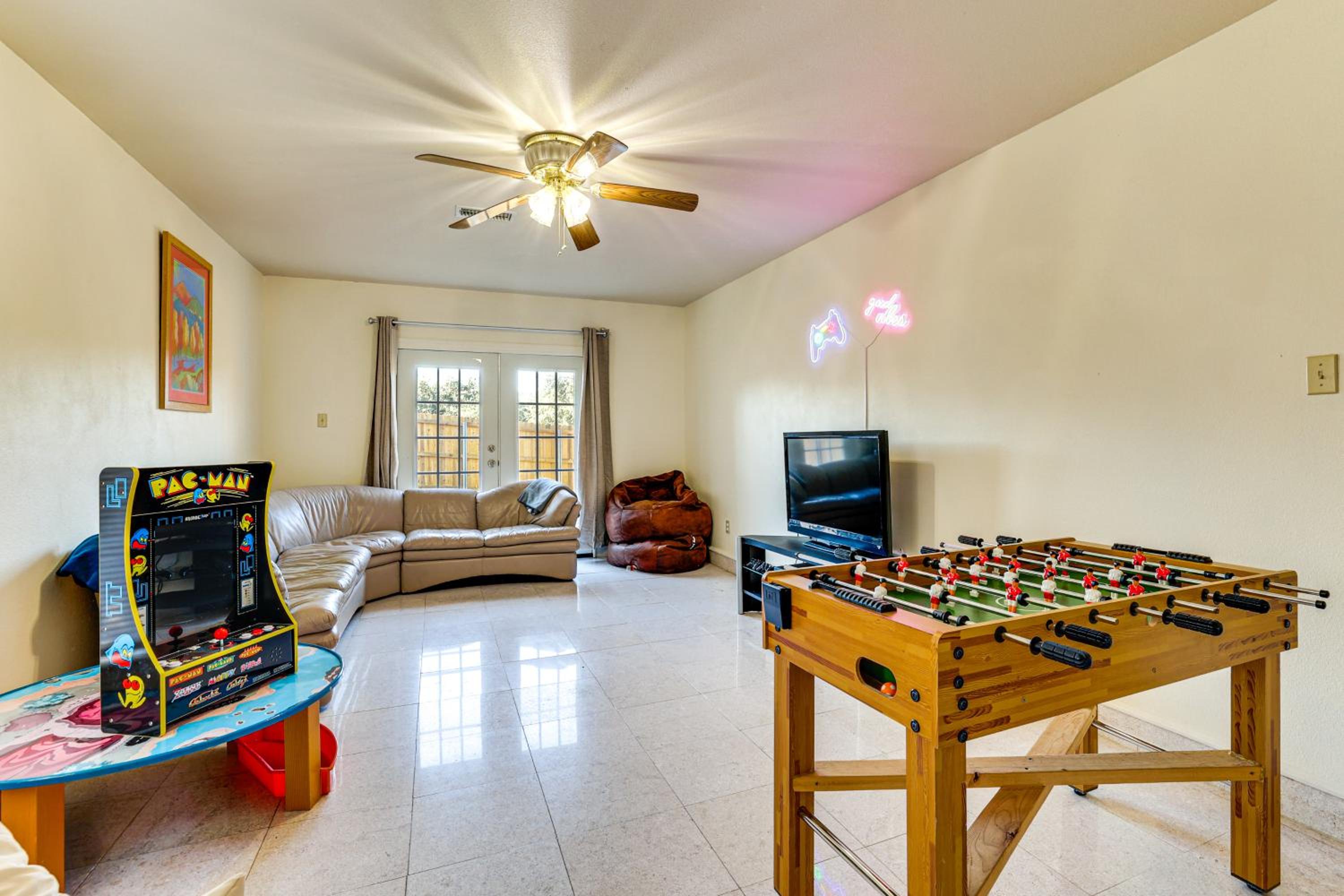 Family Home with Games and Fenced Yard in San Antonio!