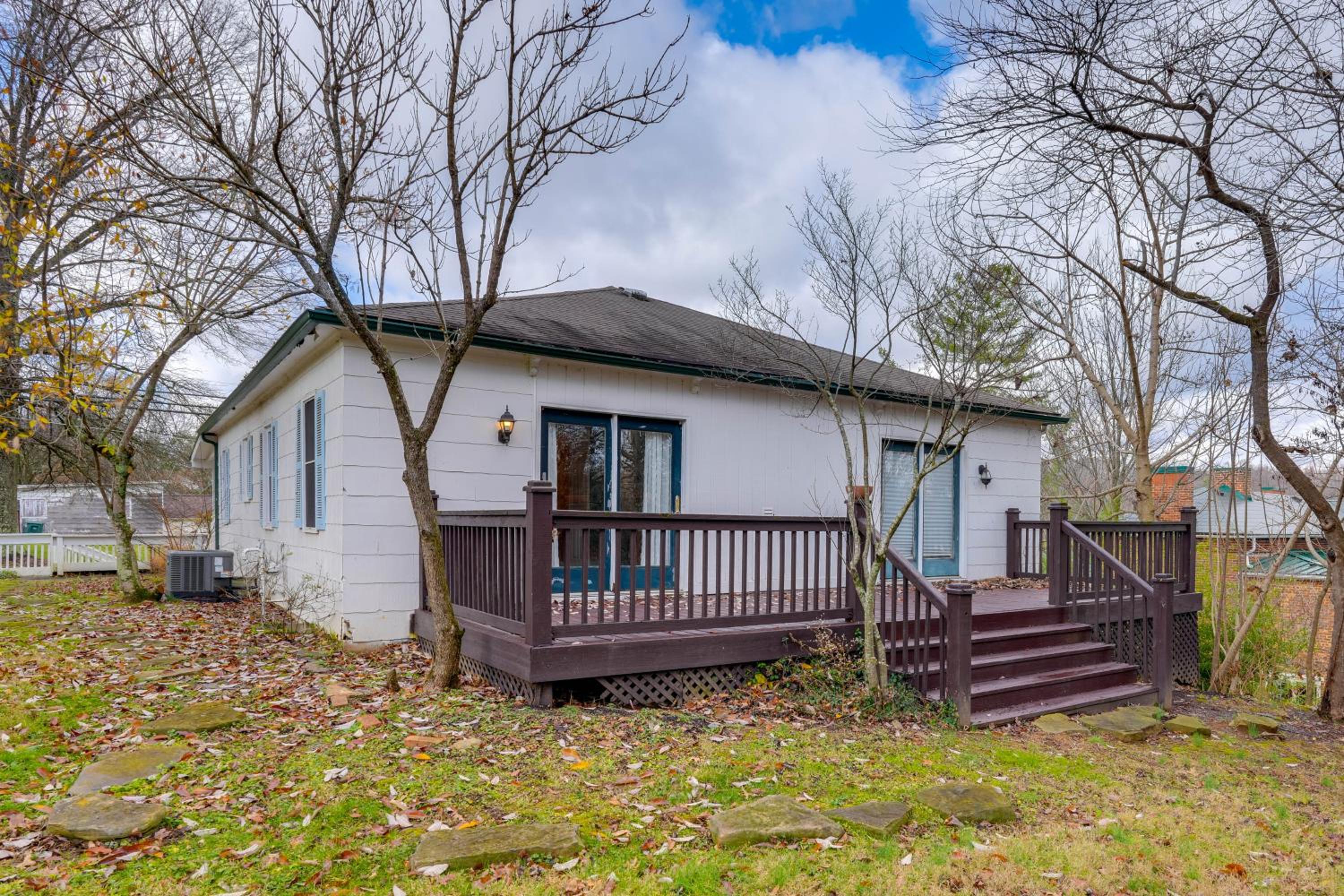 Walk to Shops and Dining Jonesborough Home with Deck!