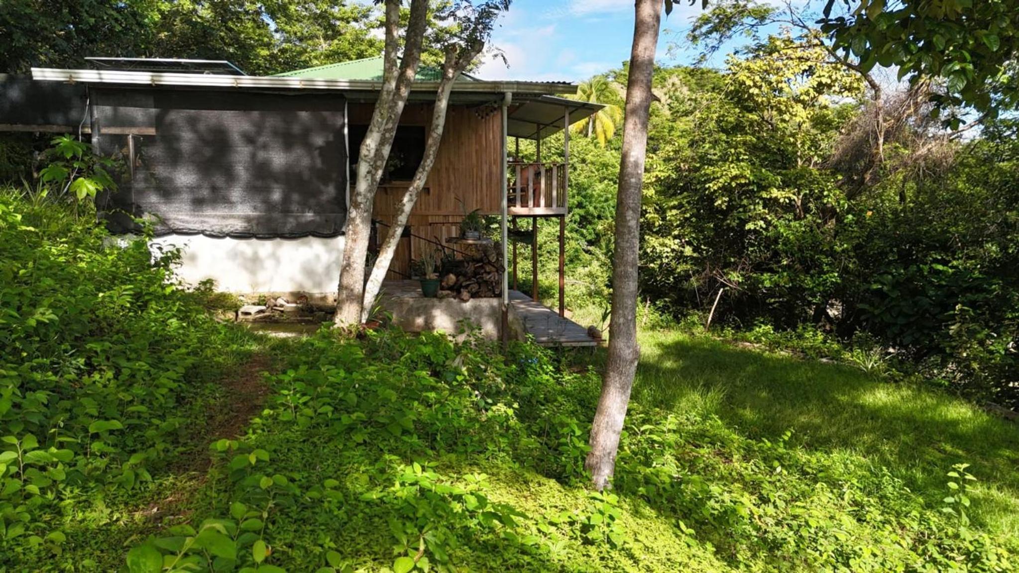 Teak house in a forest above the beach