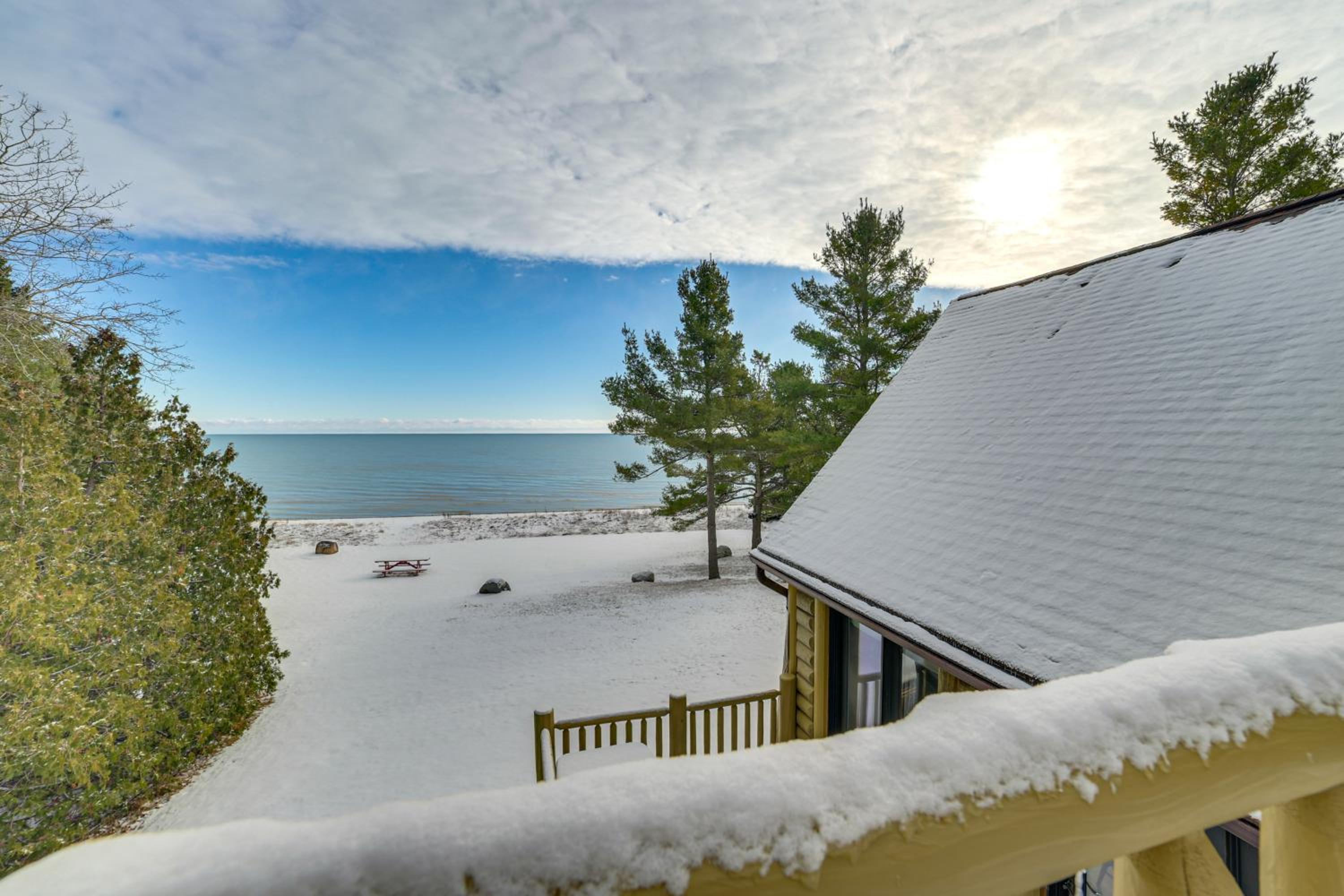 On-Site Trails and Private Beach! Lake Huron Retreat