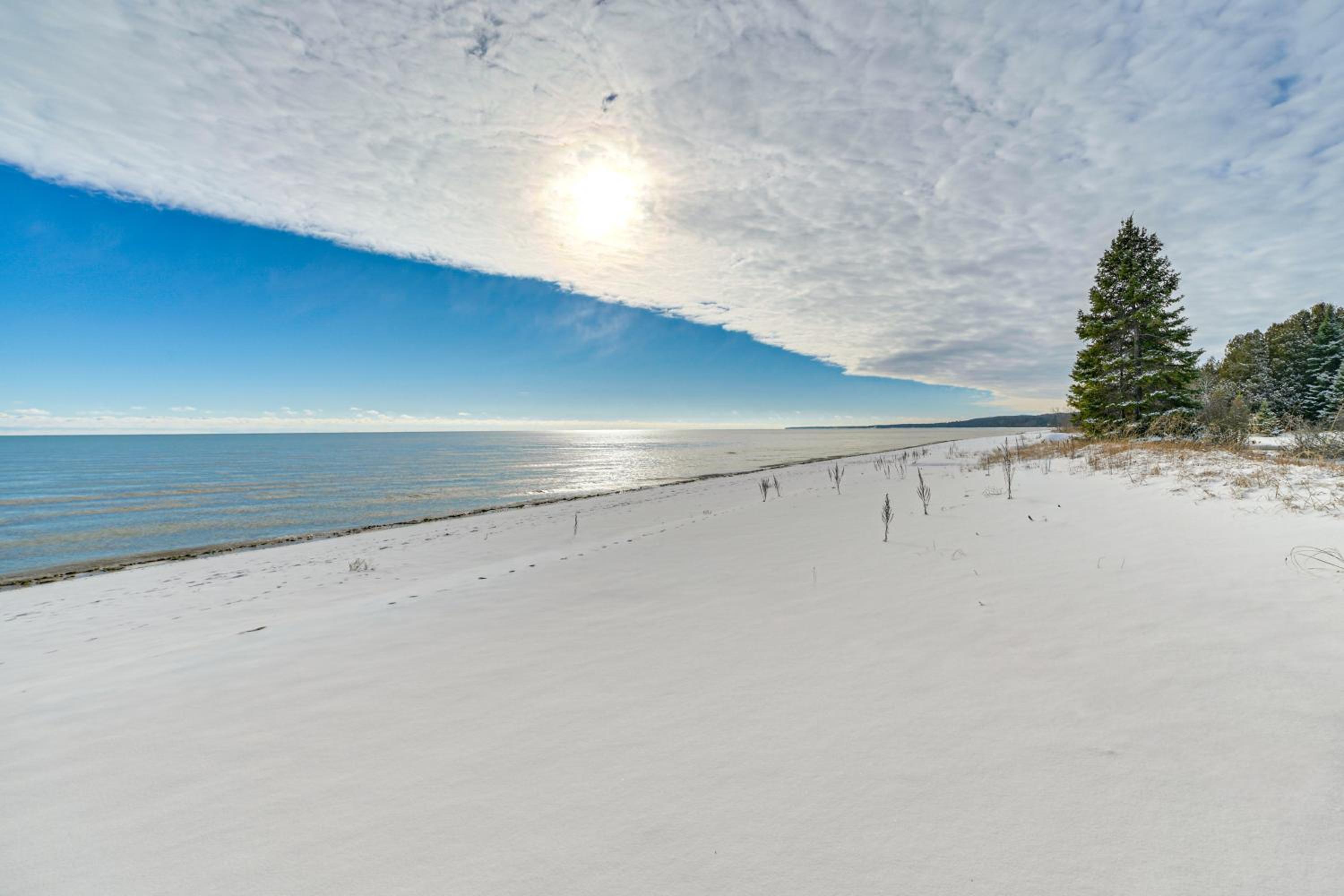 On-Site Trails and Private Beach! Lake Huron Retreat