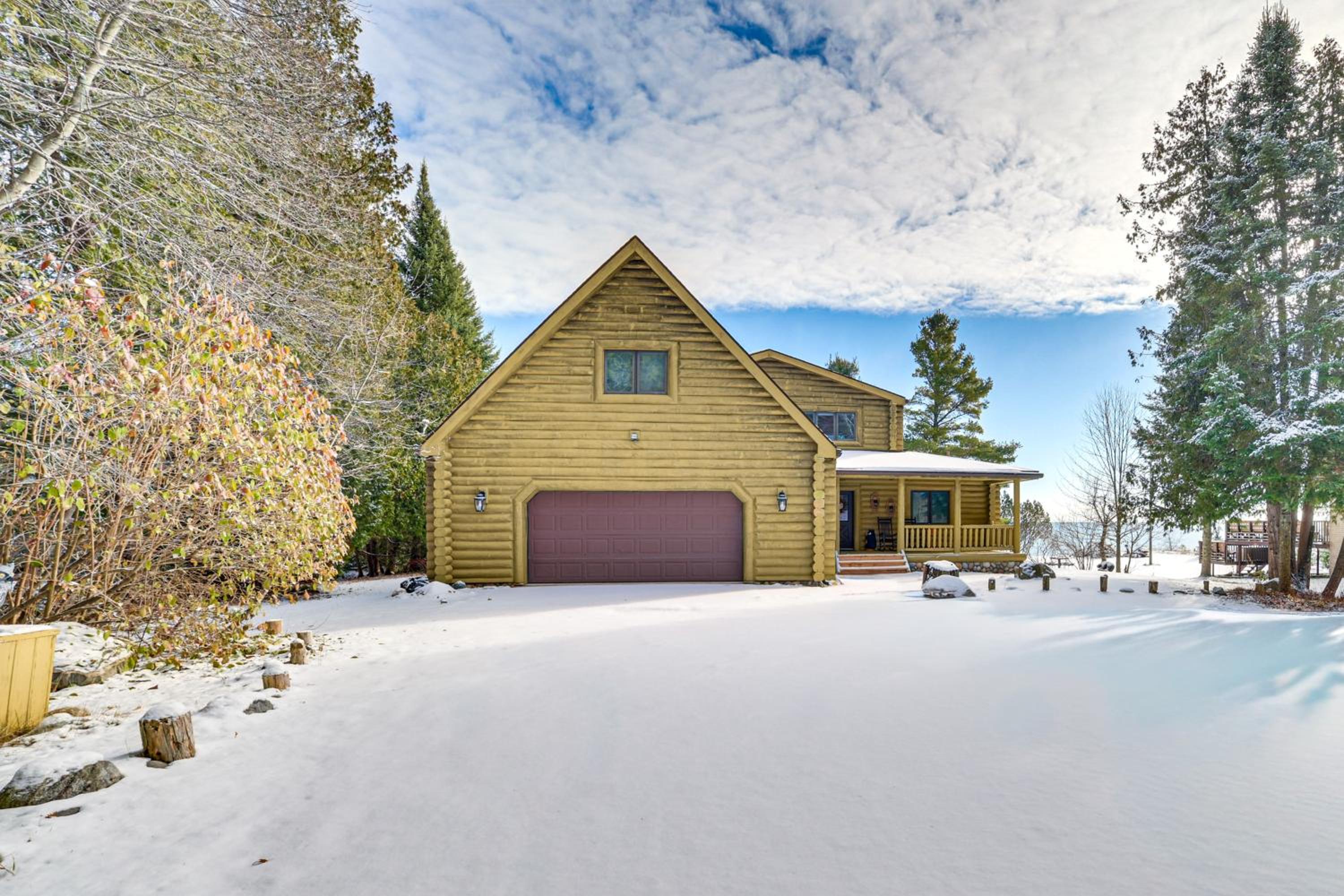 On-Site Trails and Private Beach! Lake Huron Retreat