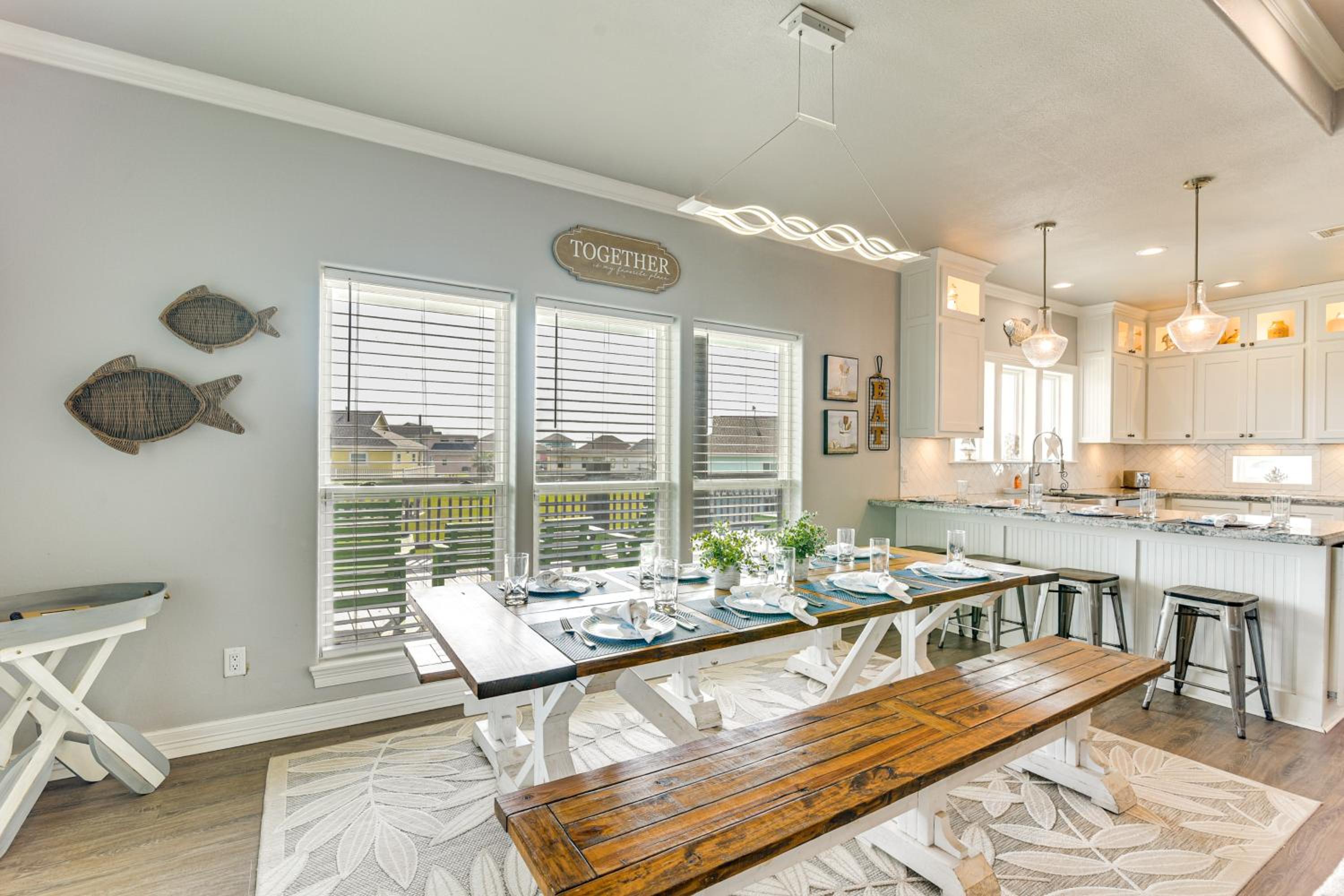 Walk to Shore Crystal Beach Escape with Deck and Bar!