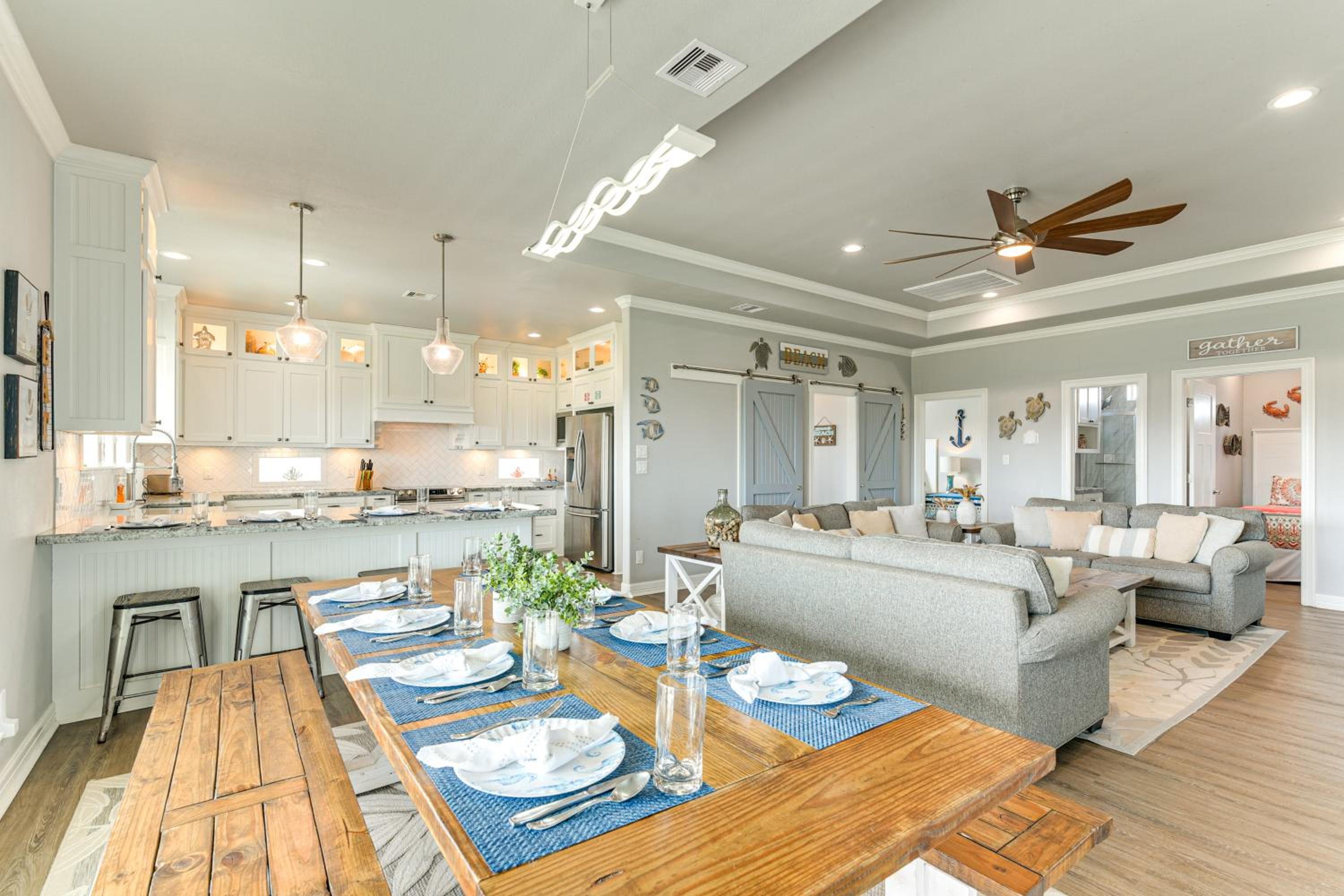 Walk to Shore Crystal Beach Escape with Deck and Bar!